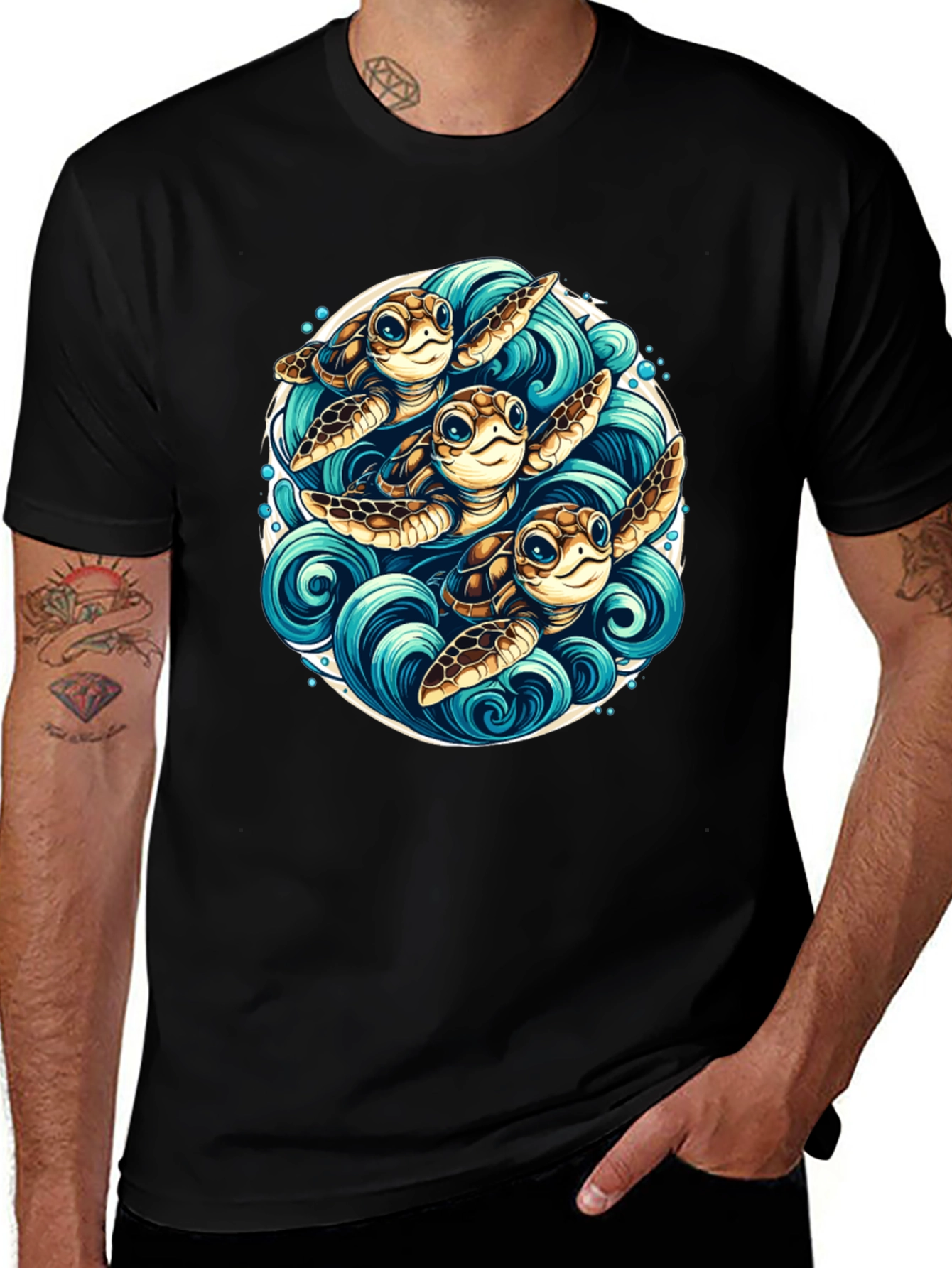 Variant 24 of Turtle Trio Graphic Tee - Ocean Lover's Apparel