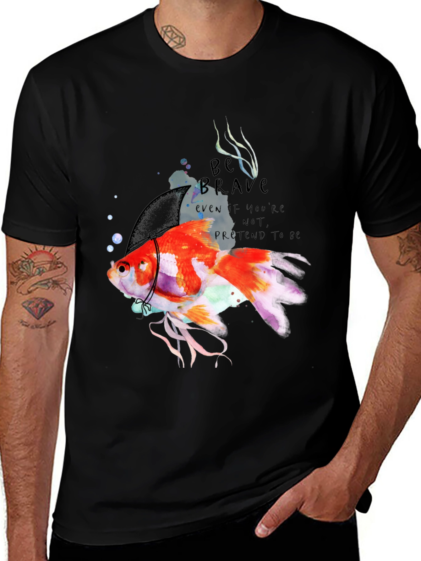 Variant 12 of Be Brave Goldfish Graphic Tee
