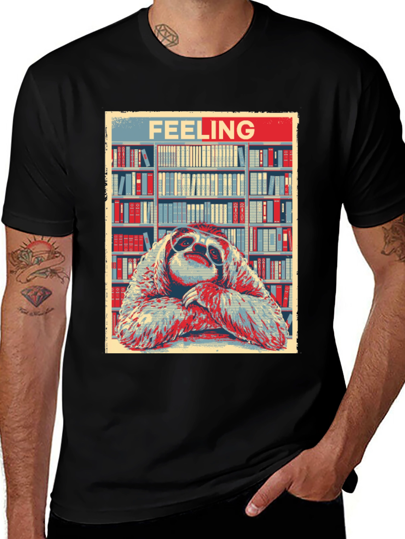 Feeling Sloth T-Shirt: Library Bookworm Style