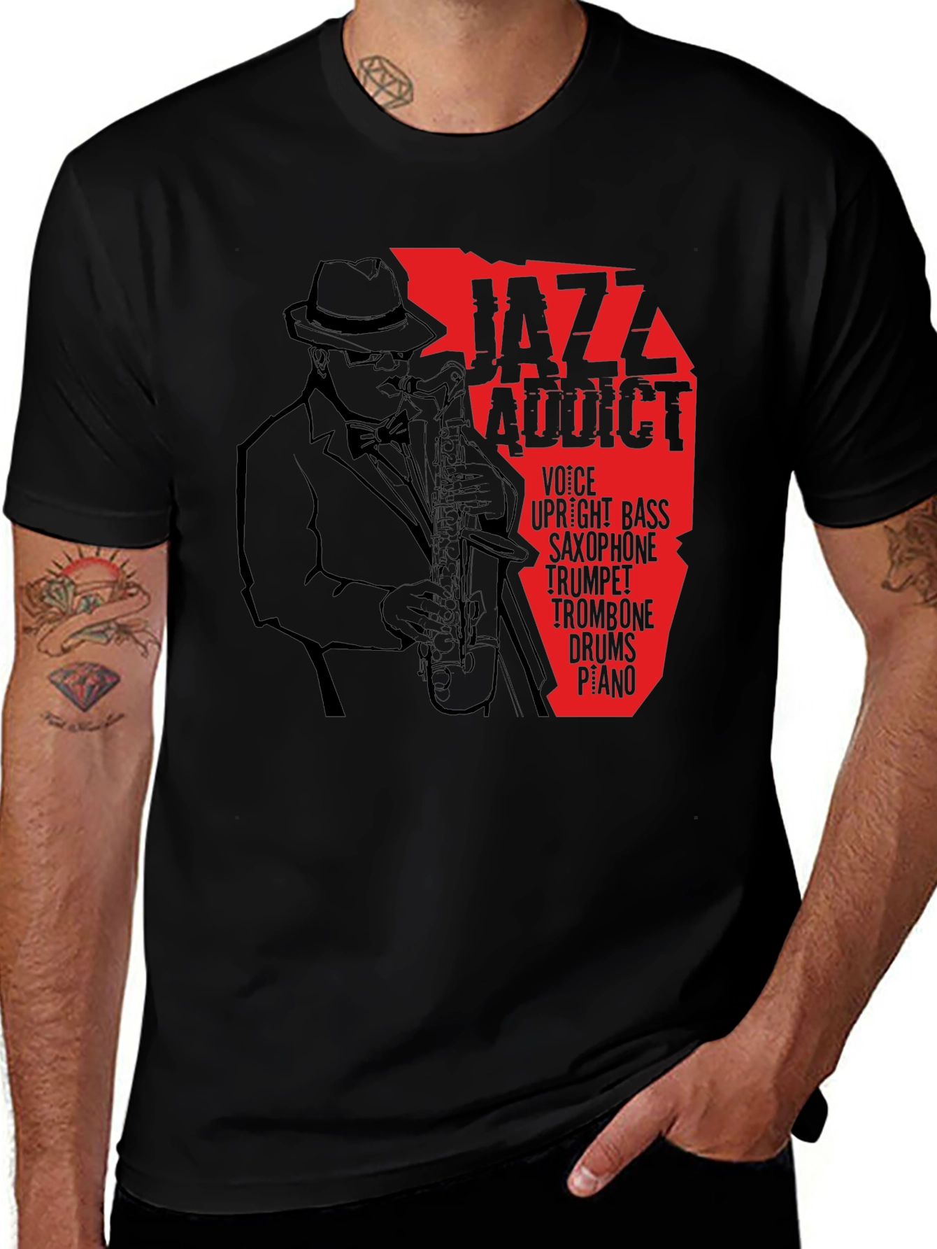 Variant 16 of Jazz Addict T-Shirt - Saxophone Music Tee