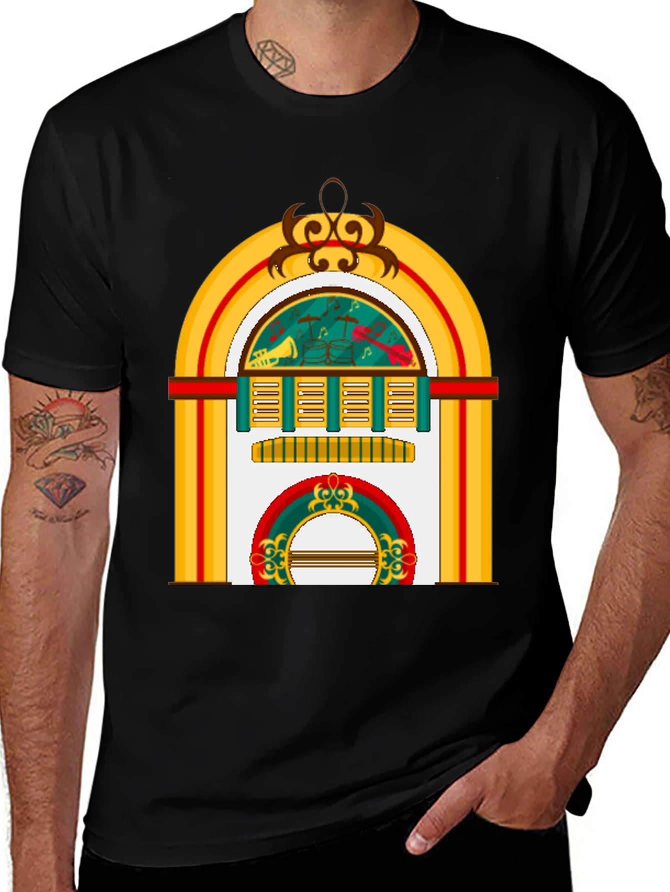 Variant 5 of Retro Jukebox Graphic Tee - Musical Style
