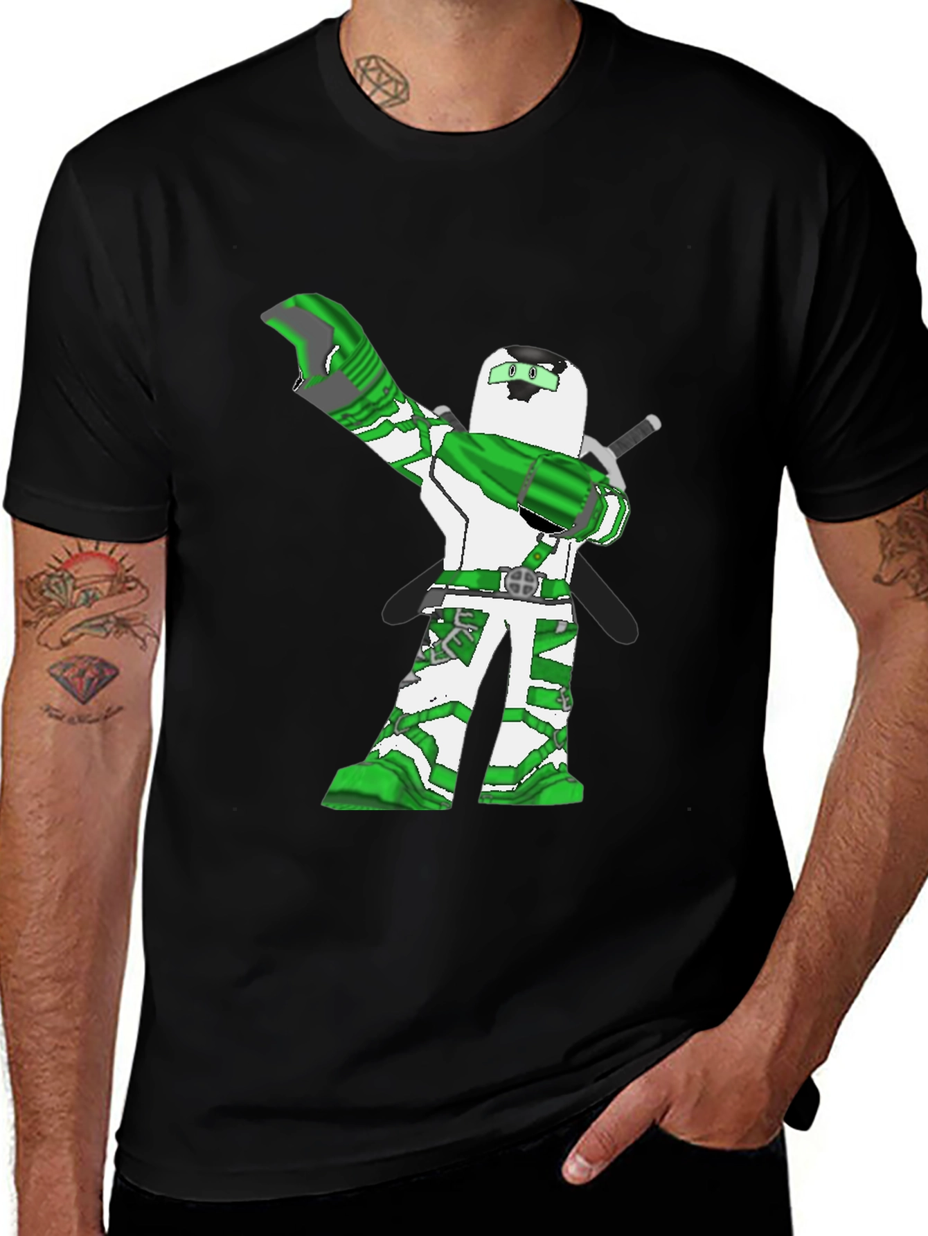 Variant 8 of Green Ninja Dab T-Shirt - Unique Graphic Tee