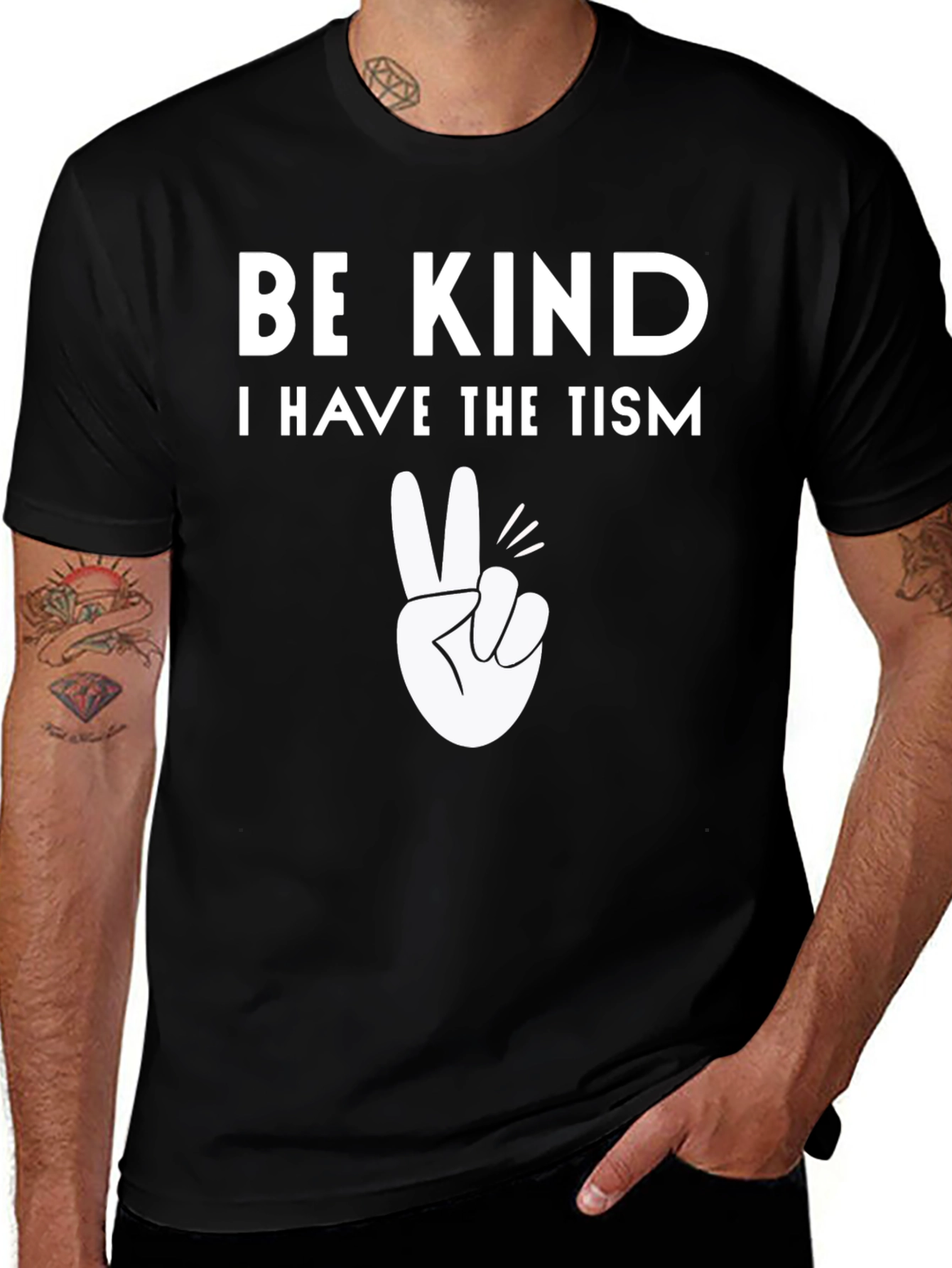 Variant 16 of Be Kind Autism Awareness Tee - Black Cotton T-Shirt