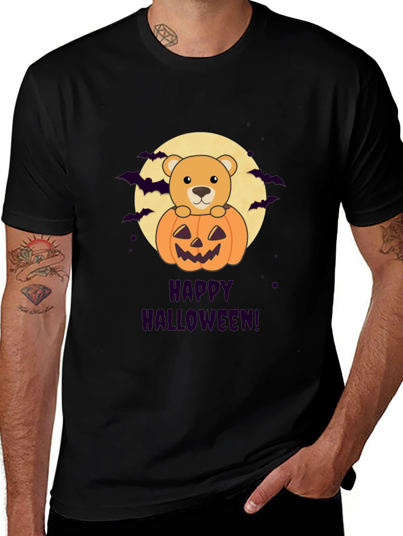 Halloween Teddy Bear Pumpkin T-Shirt