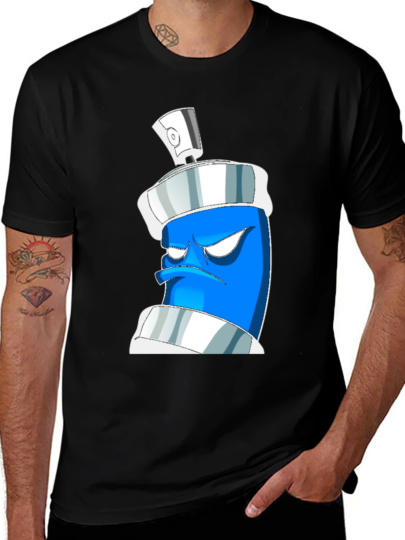 Variant 27 of Grumpy Spray Can Graphic Tee - Black
