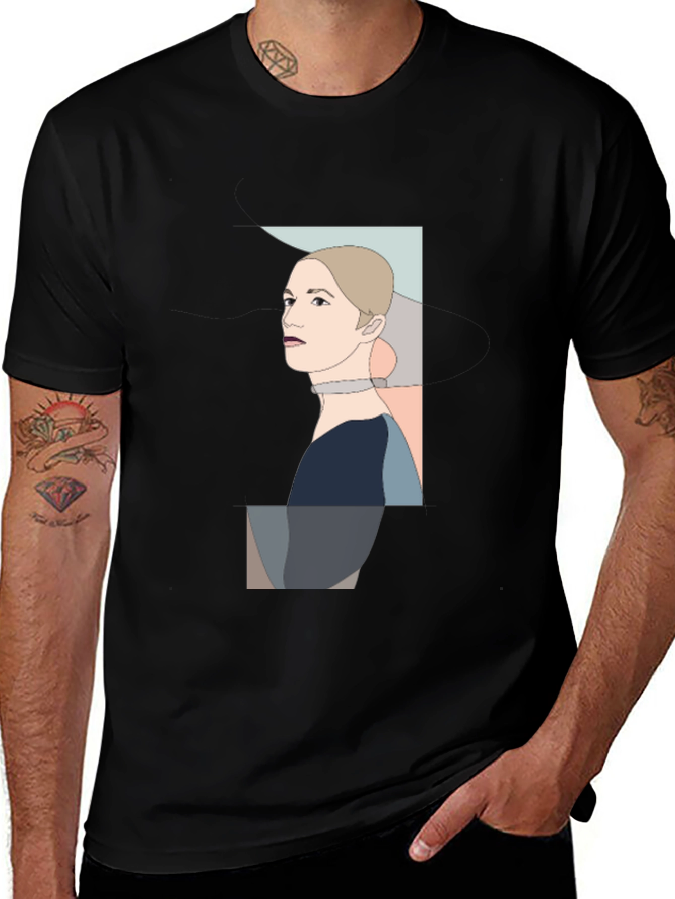 Variant 9 of Abstract Portrait Tee - Modern Art Apparel