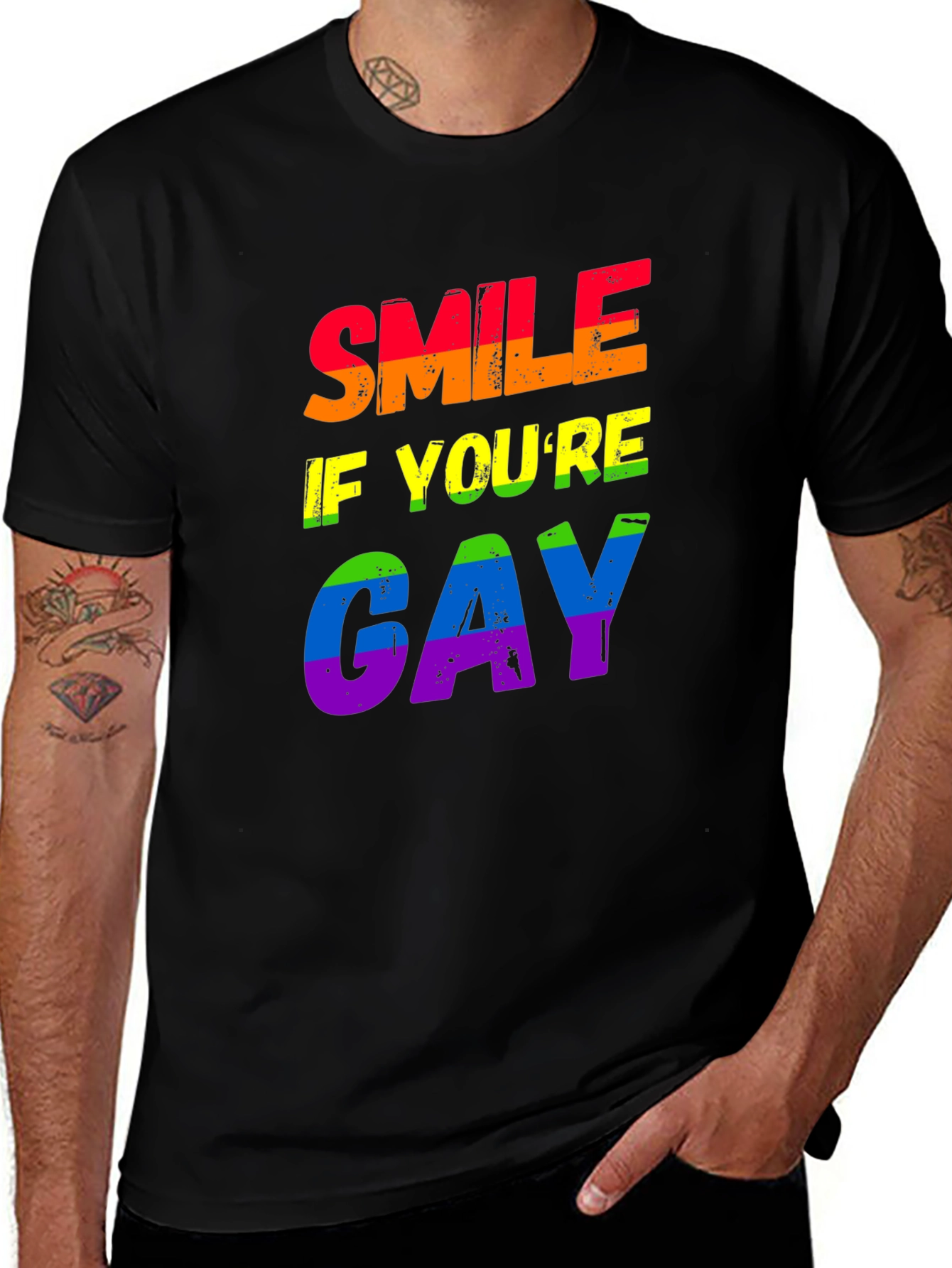Smile If You're Gay Rainbow Pride T-Shirt