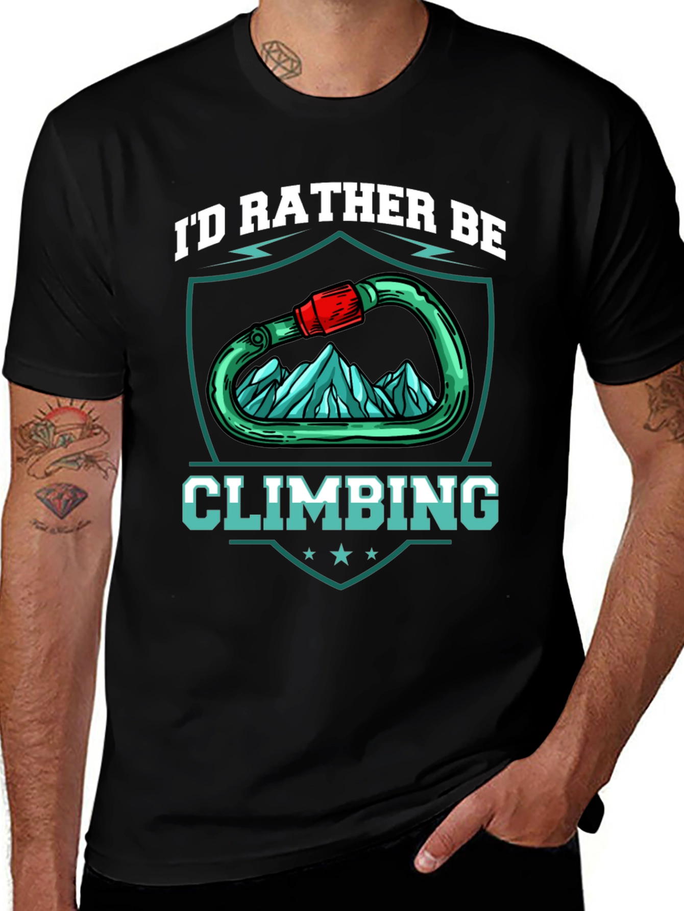 Variant 10 of Climbing T-Shirt: I'd Rather Be Climbing