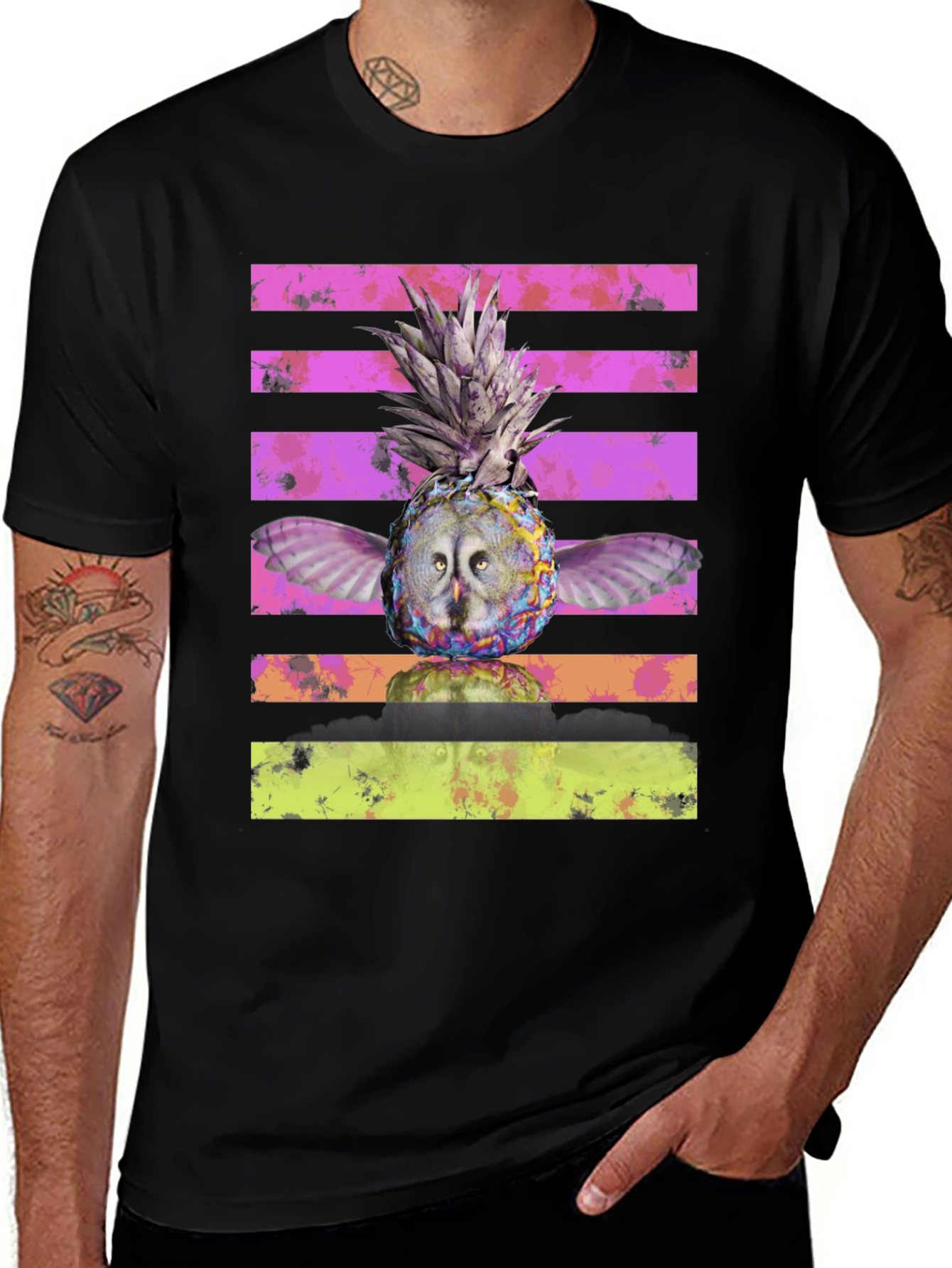 Variant 30 of Owl Pineapple Graphic Print T-Shirt