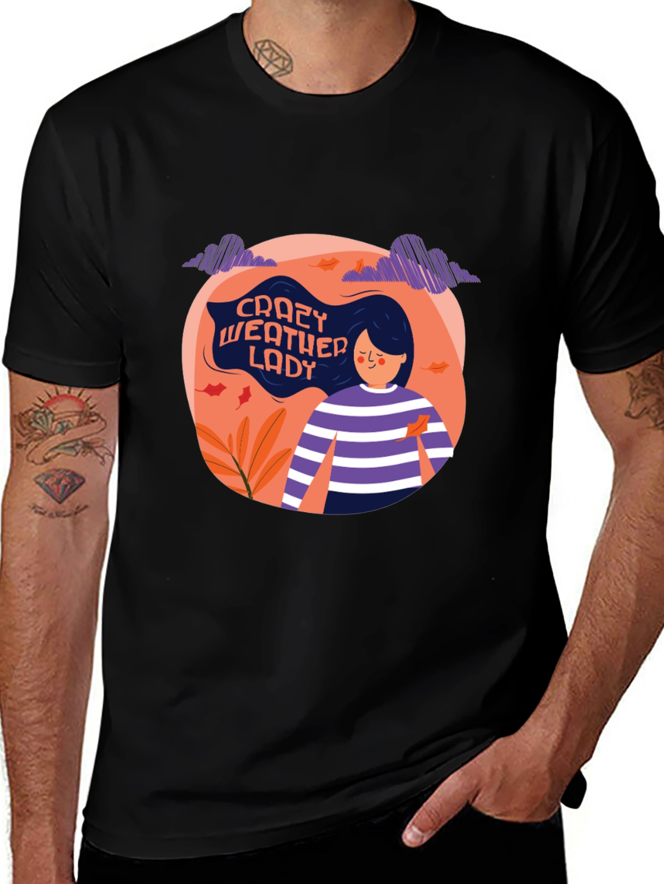Variant 19 of Crazy Weather Lady Graphic T-Shirt