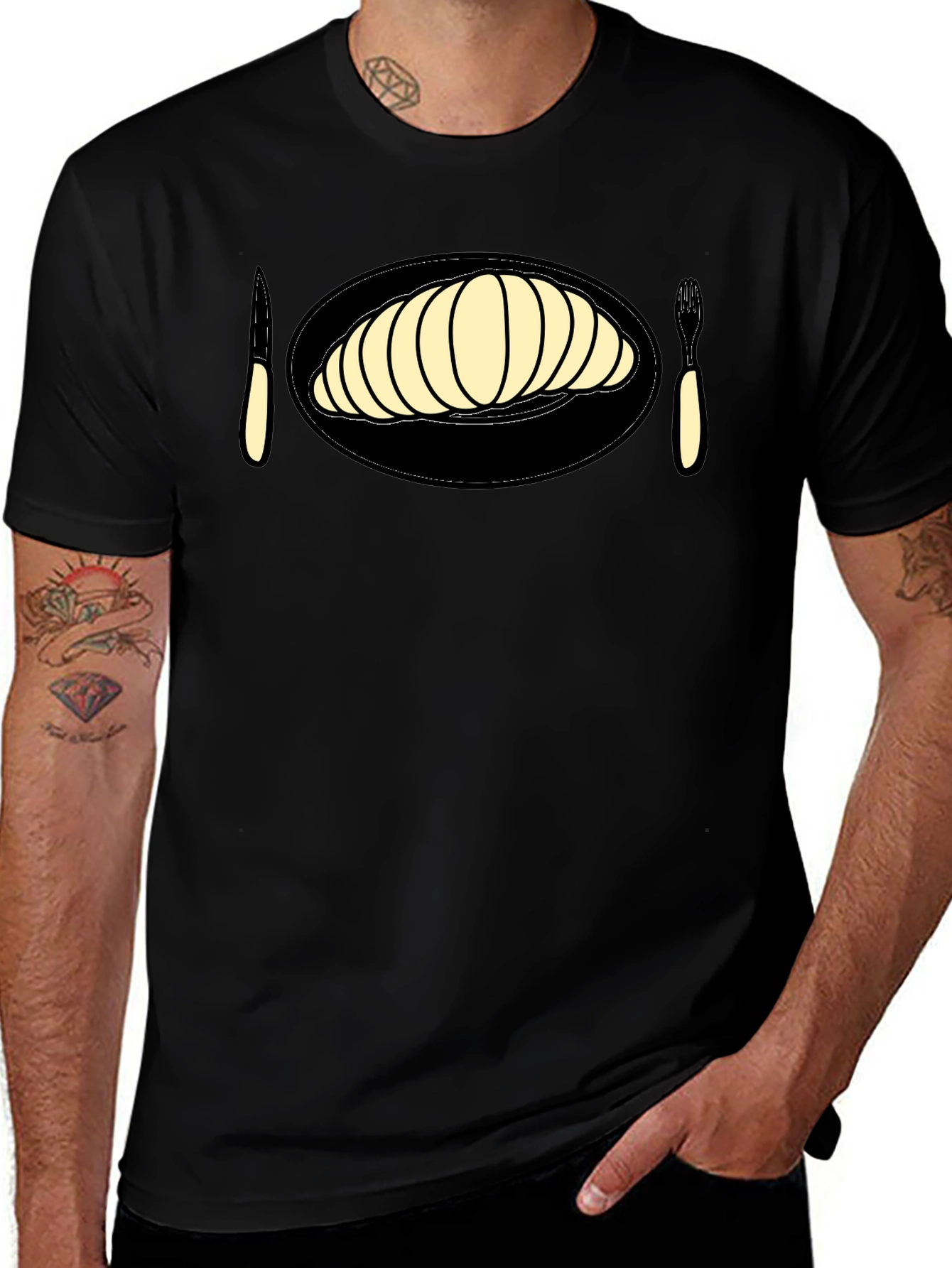 Variant 4 of Croissant Graphic Tee - Unique Foodie Fashion