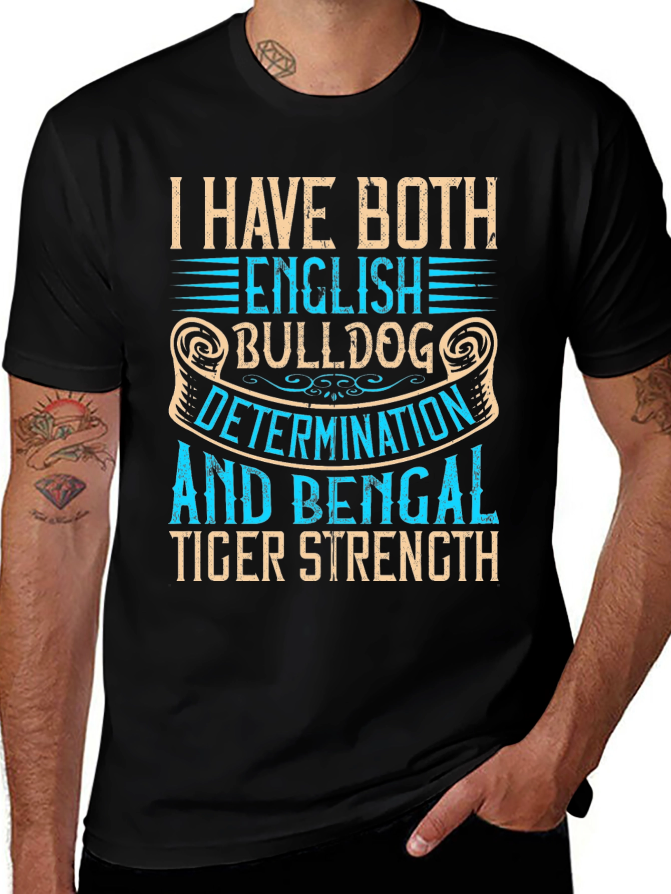 English Bulldog & Bengal Tiger Strength T-Shirt