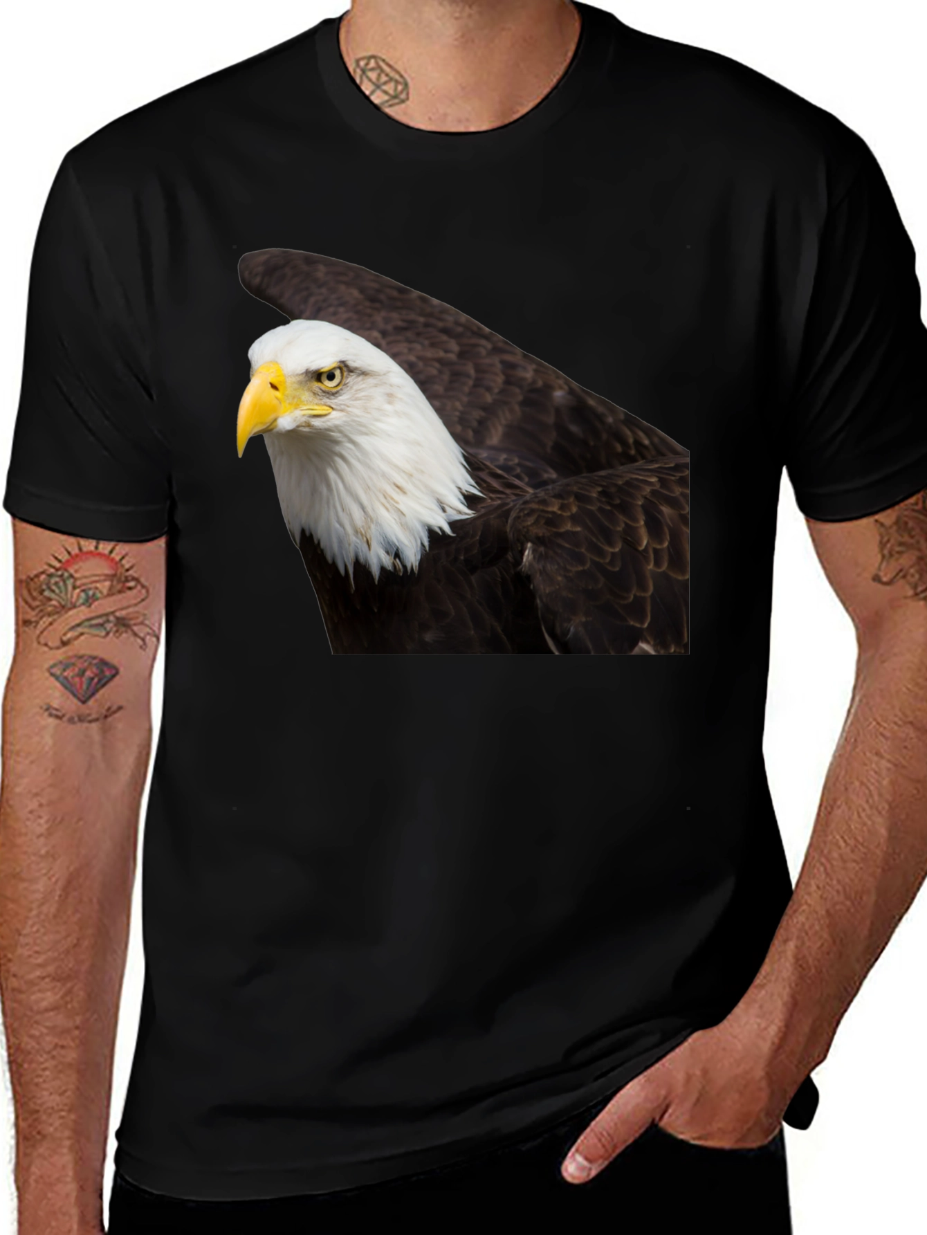 Variant 23 of Bald Eagle Graphic Tee - Black