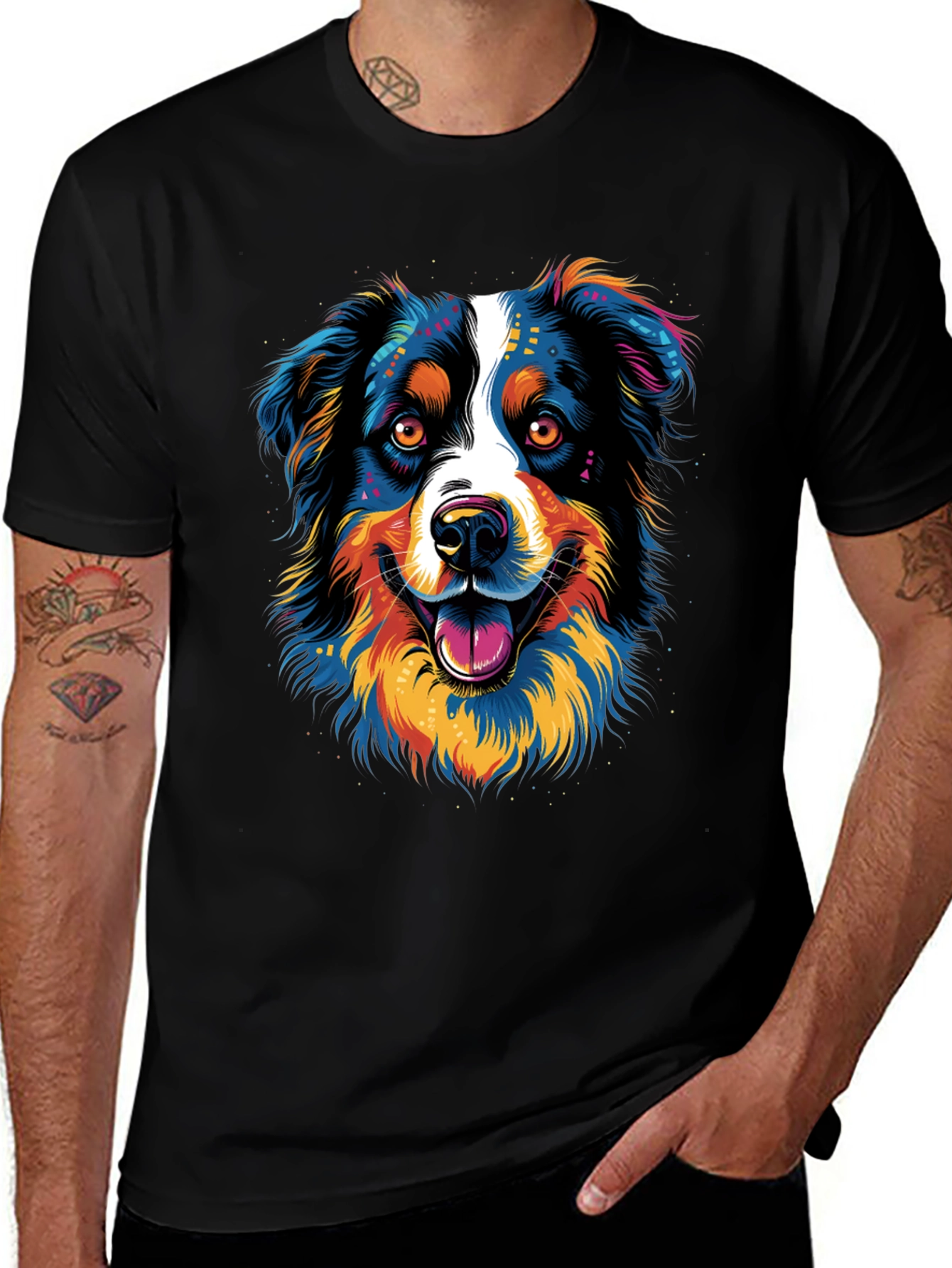 Variant 27 of Vibrant Dog Graphic Print T-Shirt