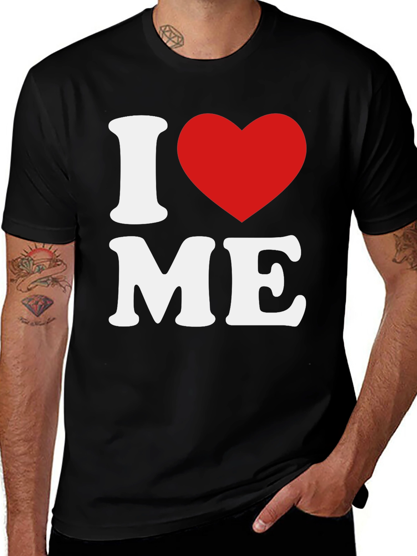 Variant 8 of I Heart Me Black T-Shirt