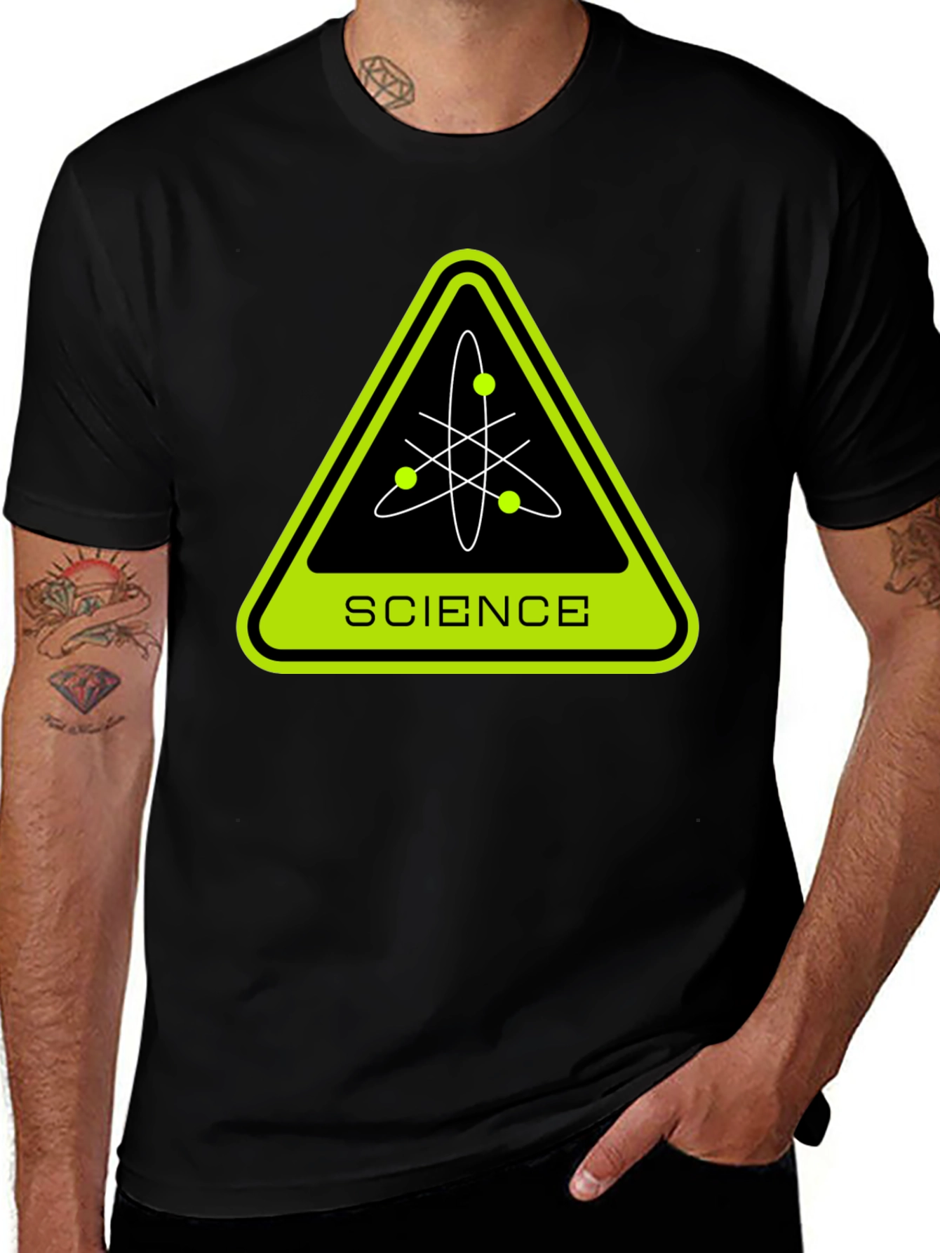 Variant 5 of Science Atom Graphic T-Shirt - Black