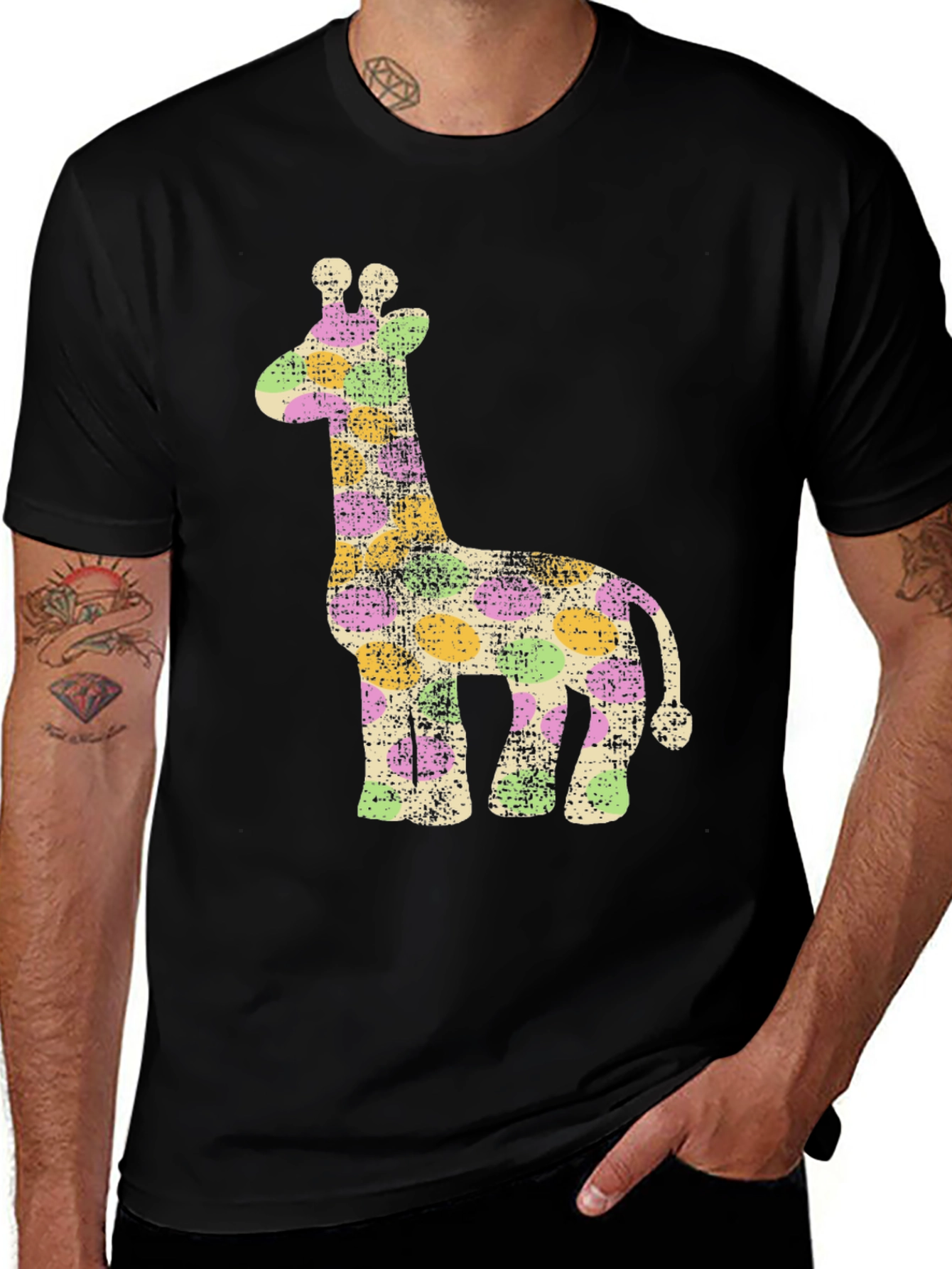 Variant 16 of Giraffe Print Crew Neck Tee
