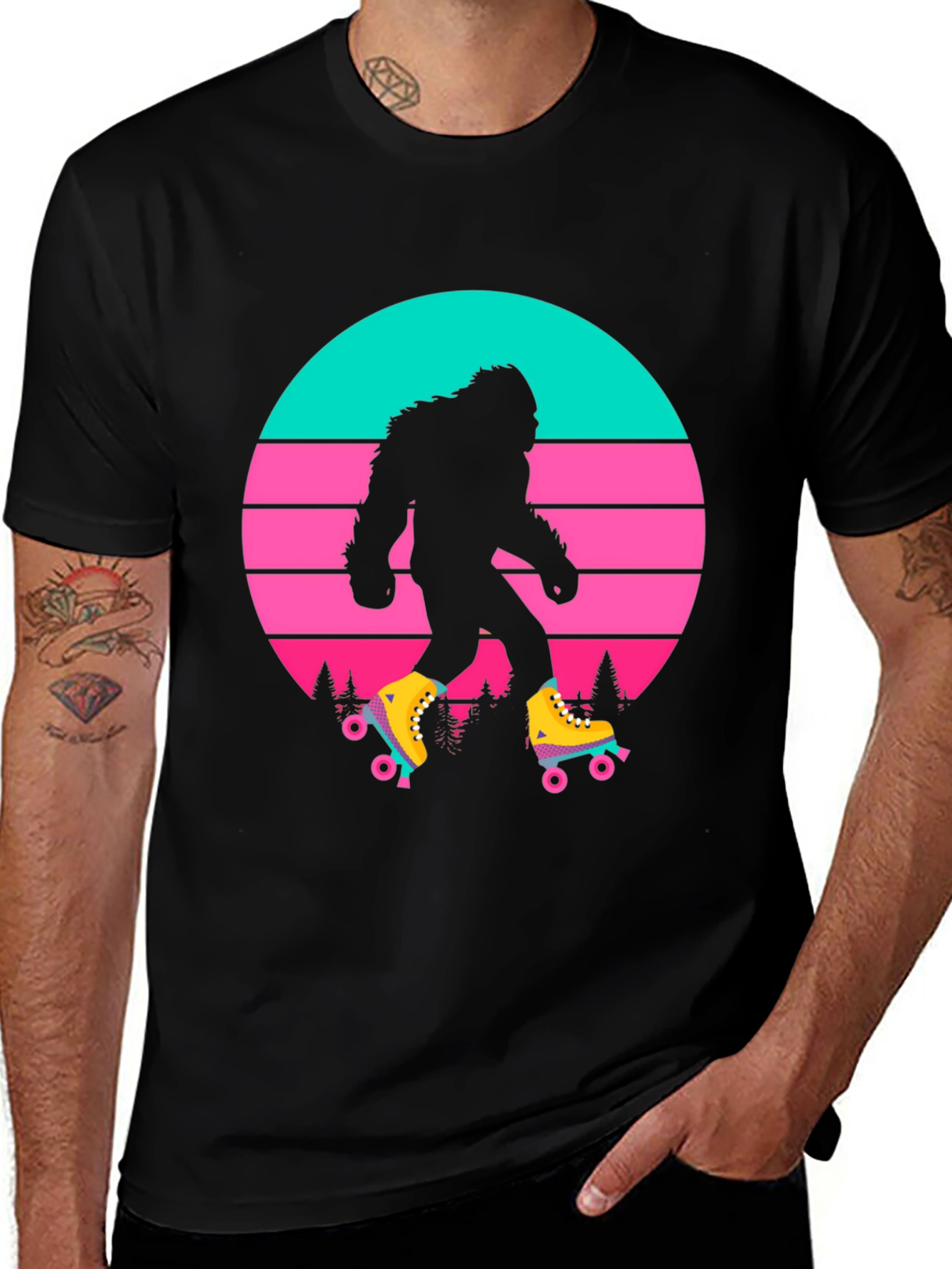 Variant 6 of Retro Bigfoot Roller Skate T-Shirt