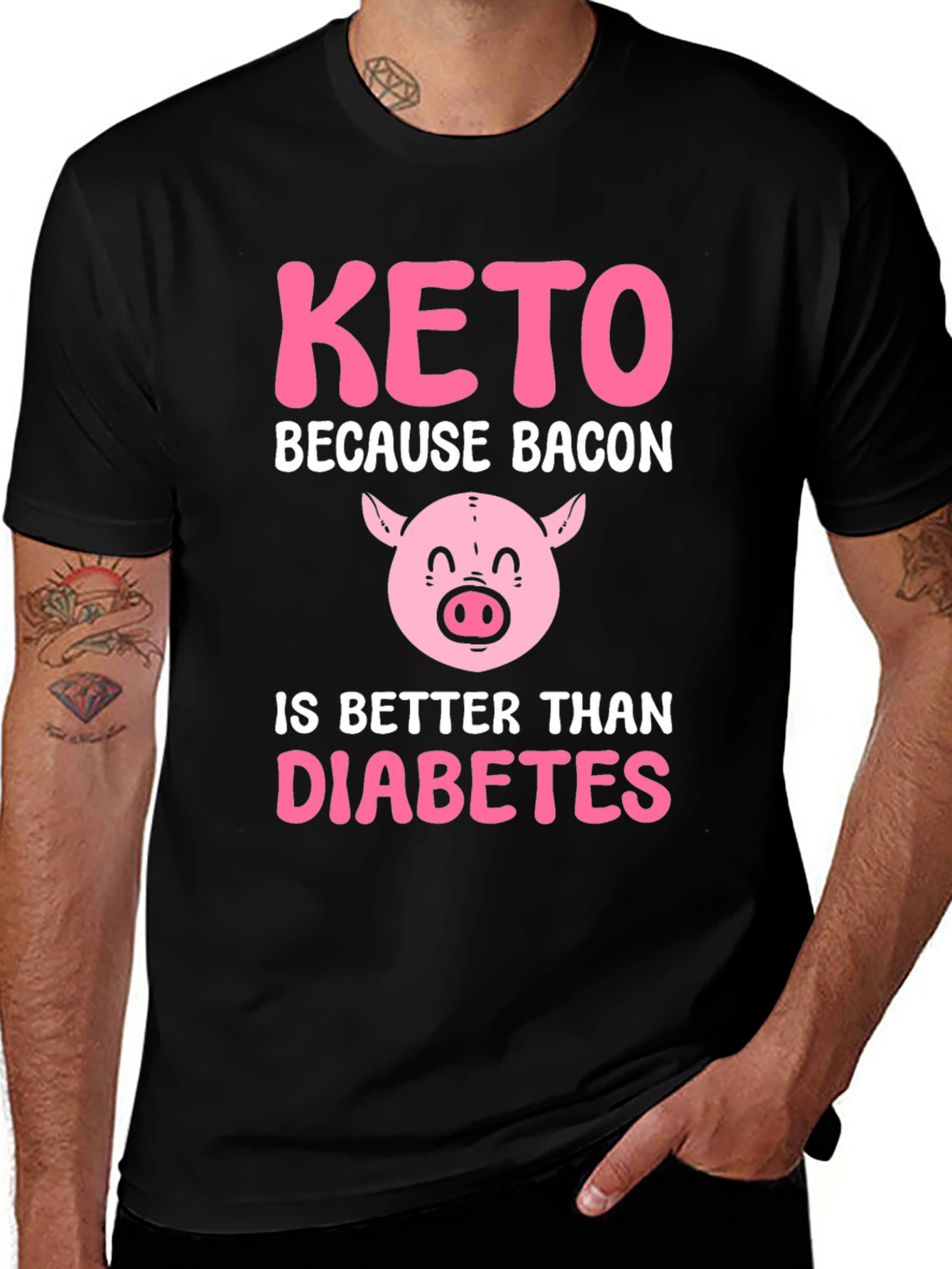 Keto Because Bacon Graphic Tee