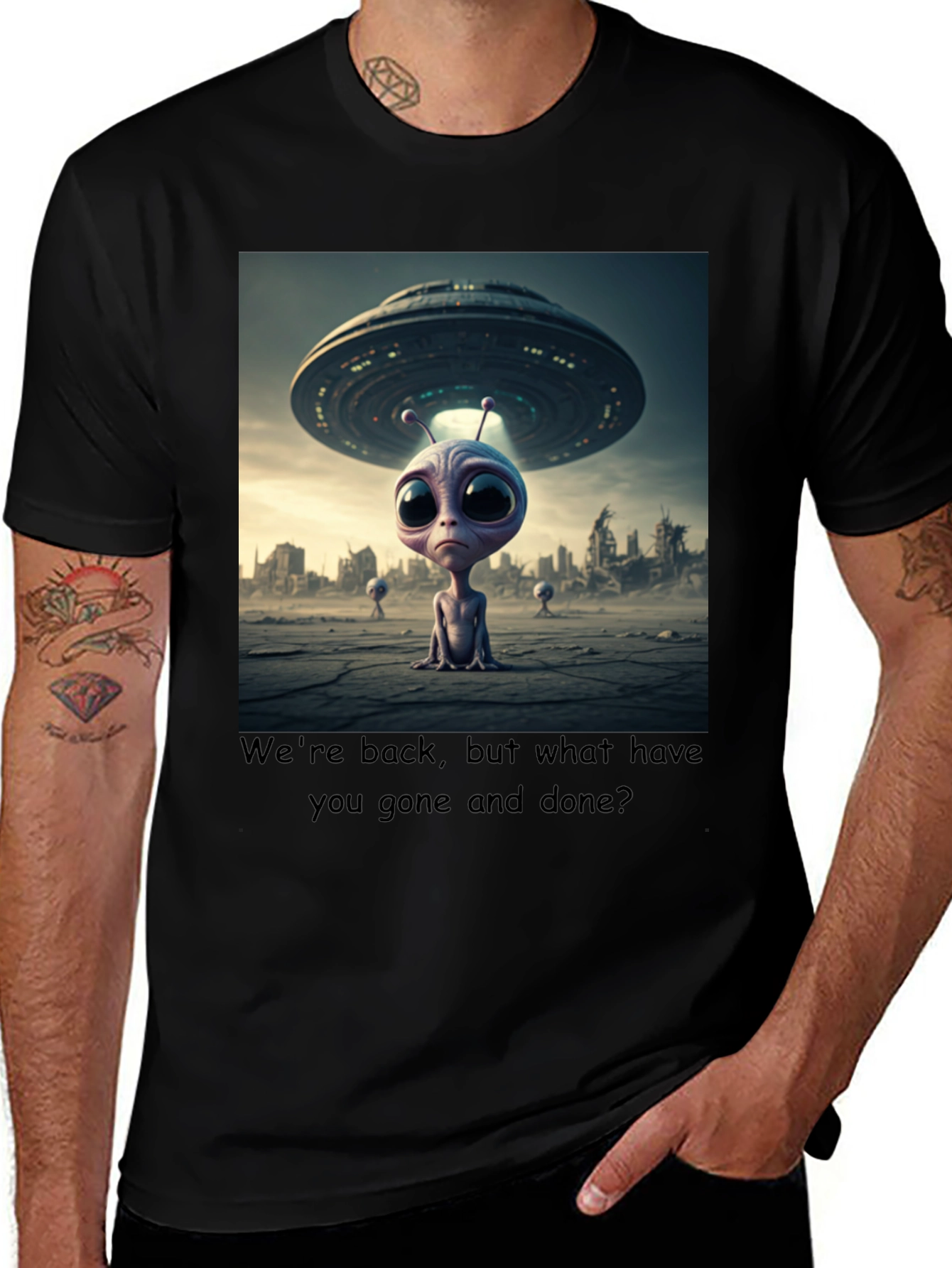 Variant 24 of Alien Invasion T-Shirt - What Have You Done?