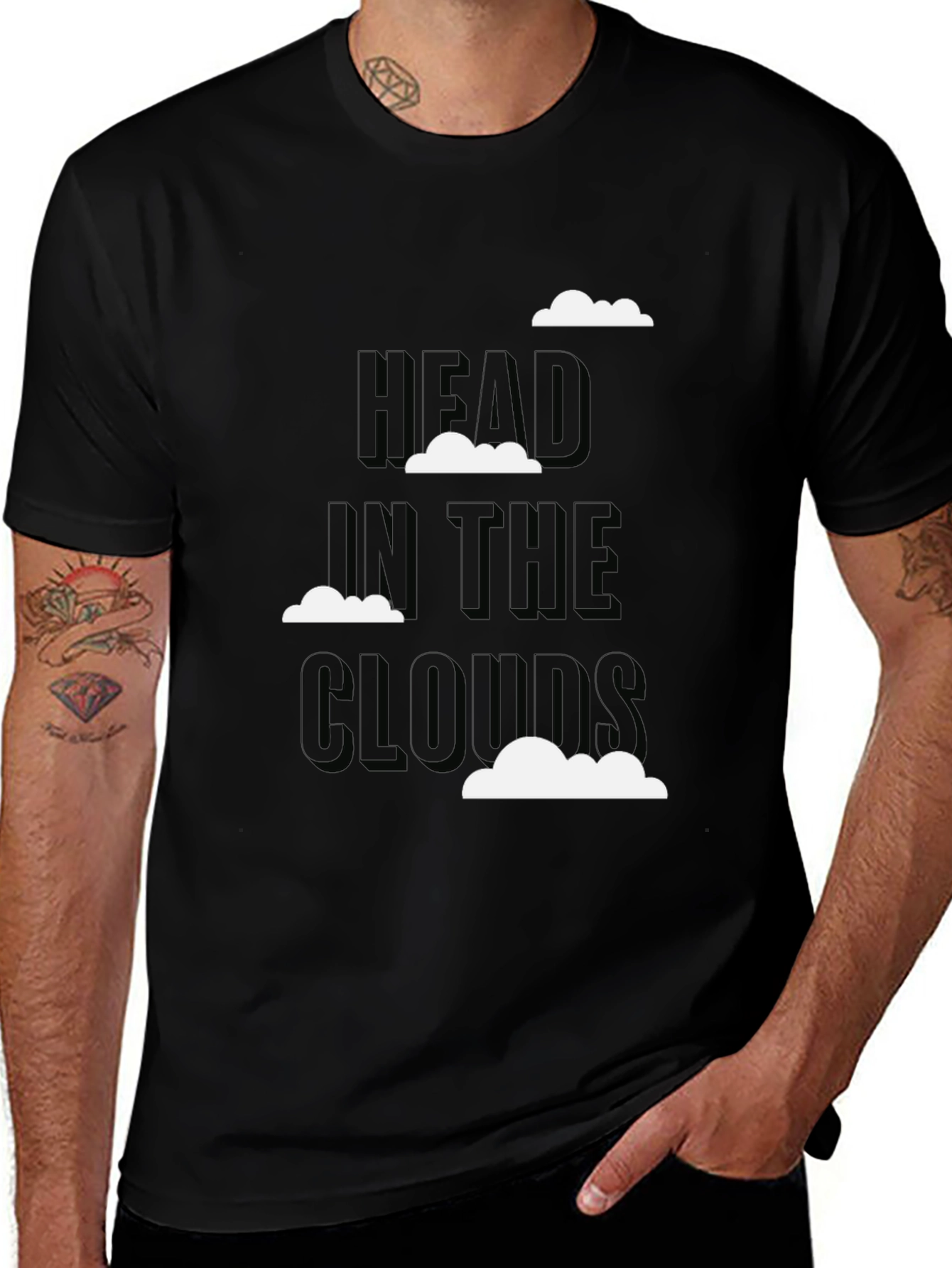 Variant 16 of Head in the Clouds Graphic Tee - Black