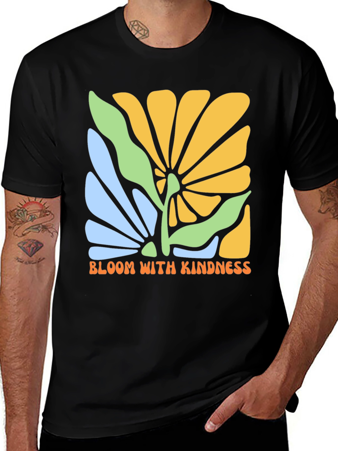 Variant 22 of Bloom With Kindness Graphic Tee - Black