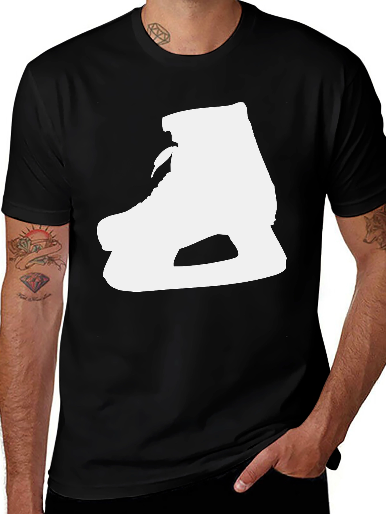 Variant 13 of Ice Skate Graphic Tee - Sporty Black T-Shirt