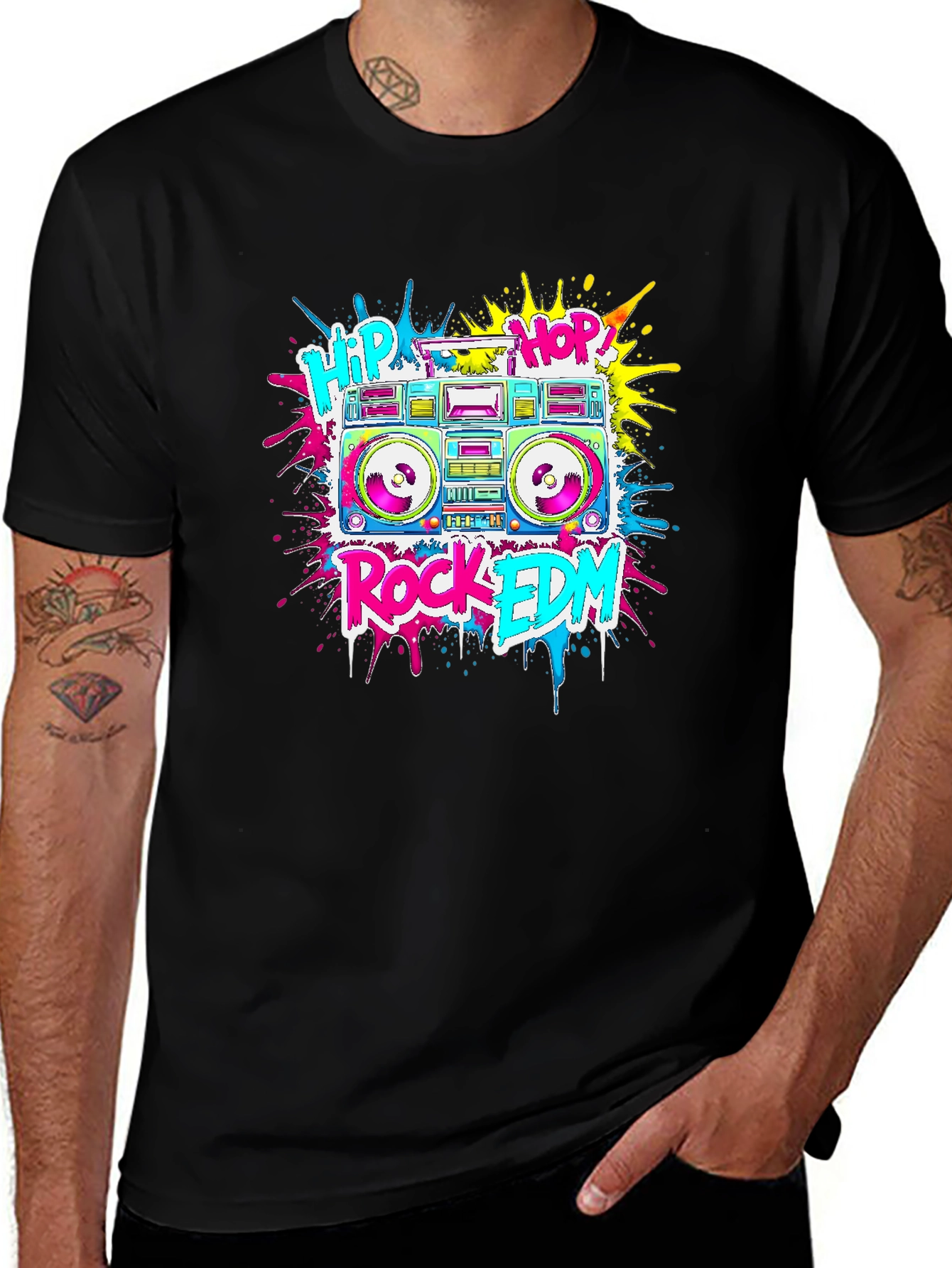 Variant 4 of Retro Boombox Graphic T-Shirt - Hip Hop EDM Tee