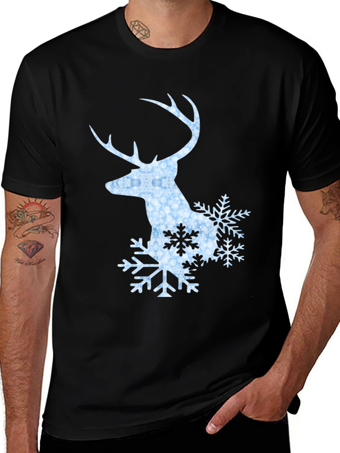 Variant 14 of Winter Stag Graphic Tee - Holiday Shirt