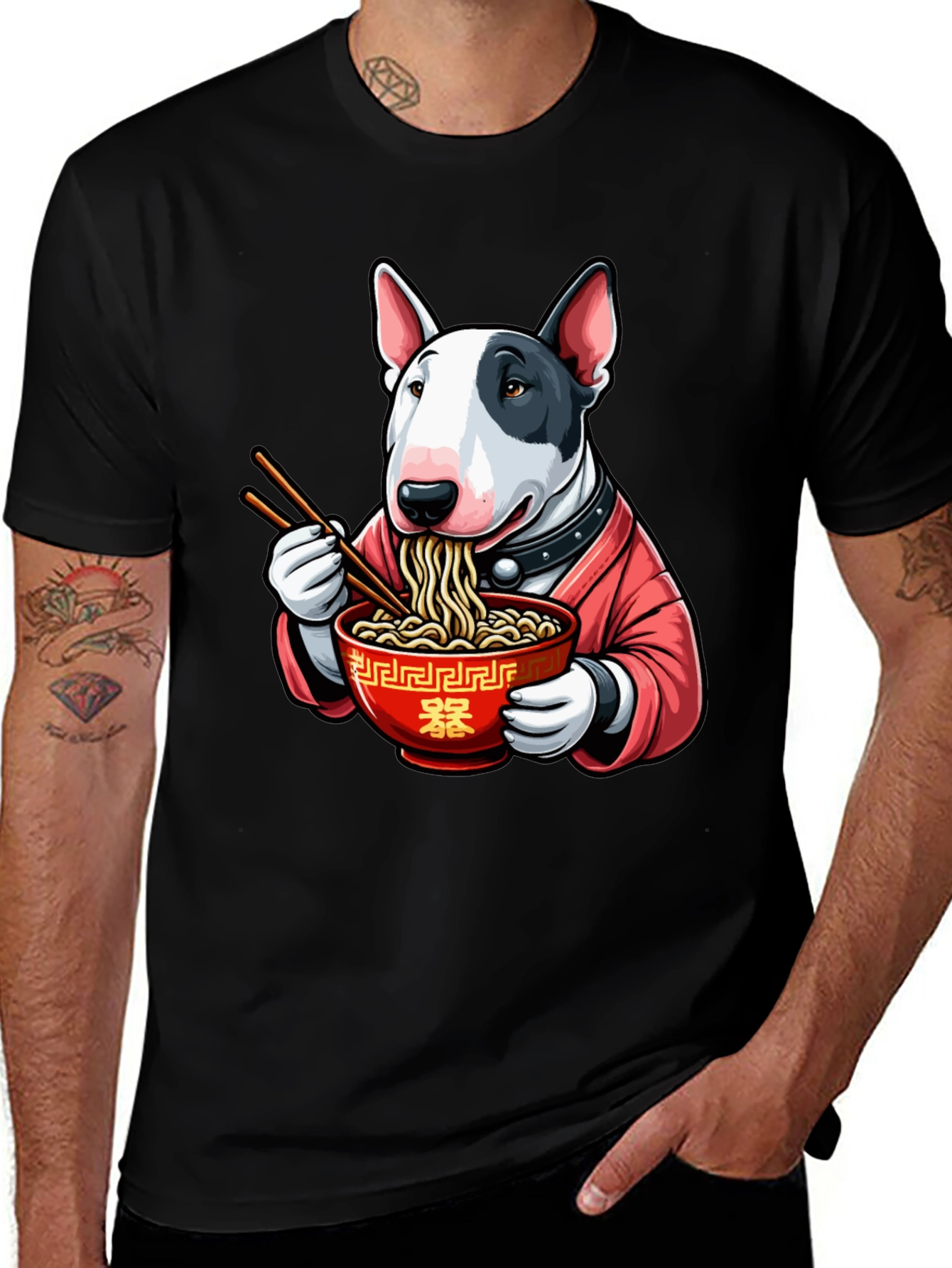 Variant 2 of Ramen Bull Terrier Graphic Tee