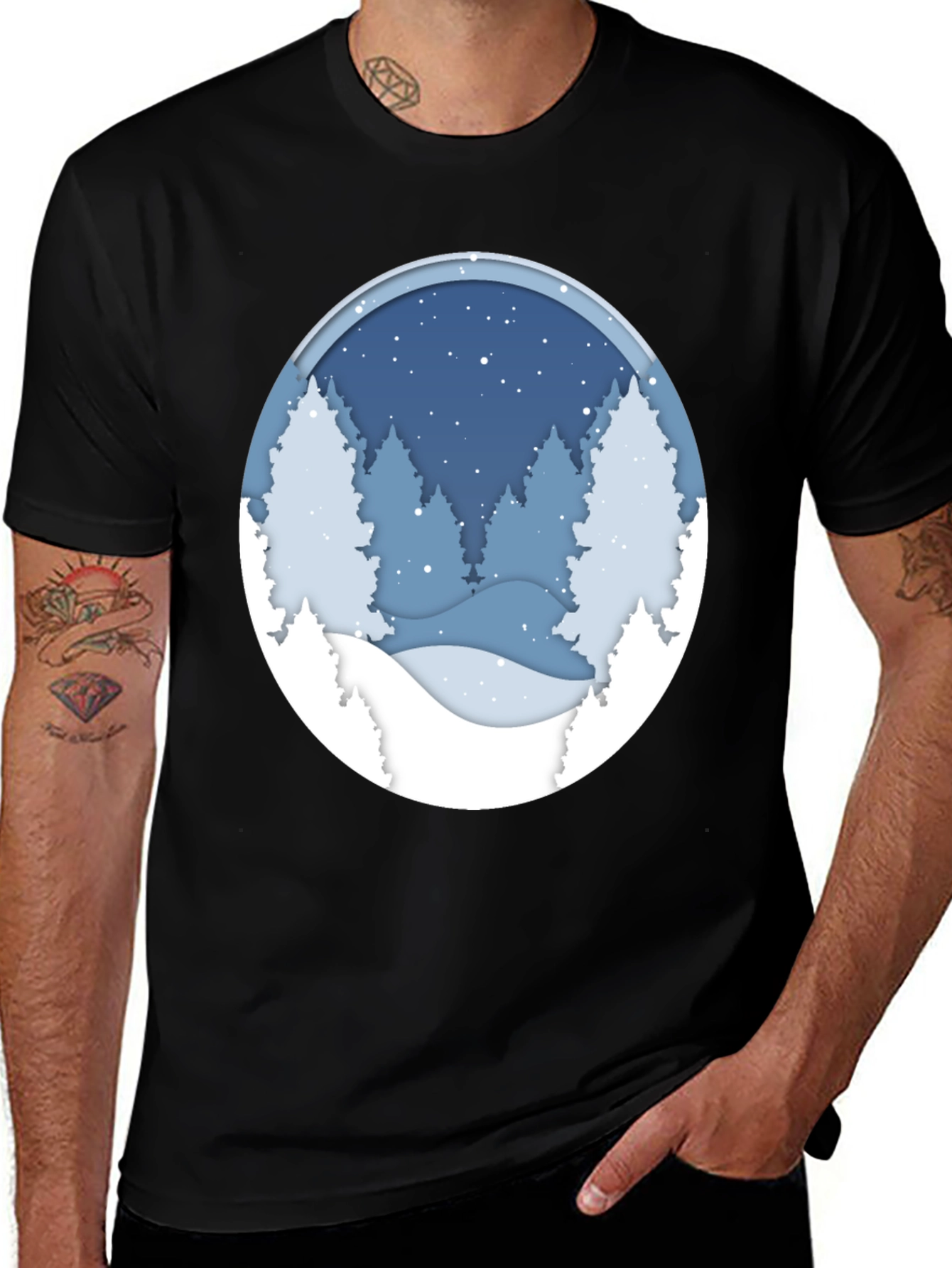 Variant 25 of Winter Scene Graphic Tee - Stylish and Comfortable