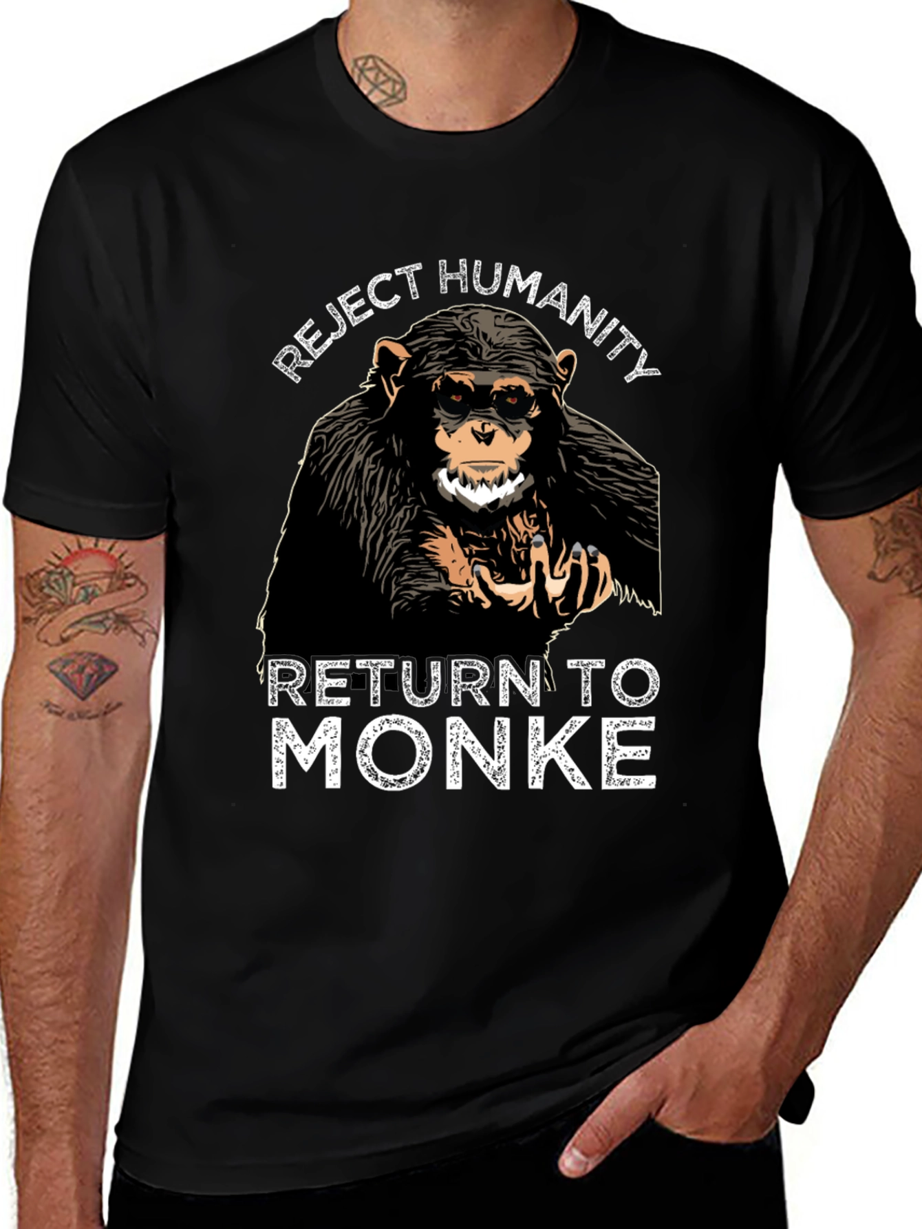 Variant 8 of Reject Humanity Return To Monke T-Shirt