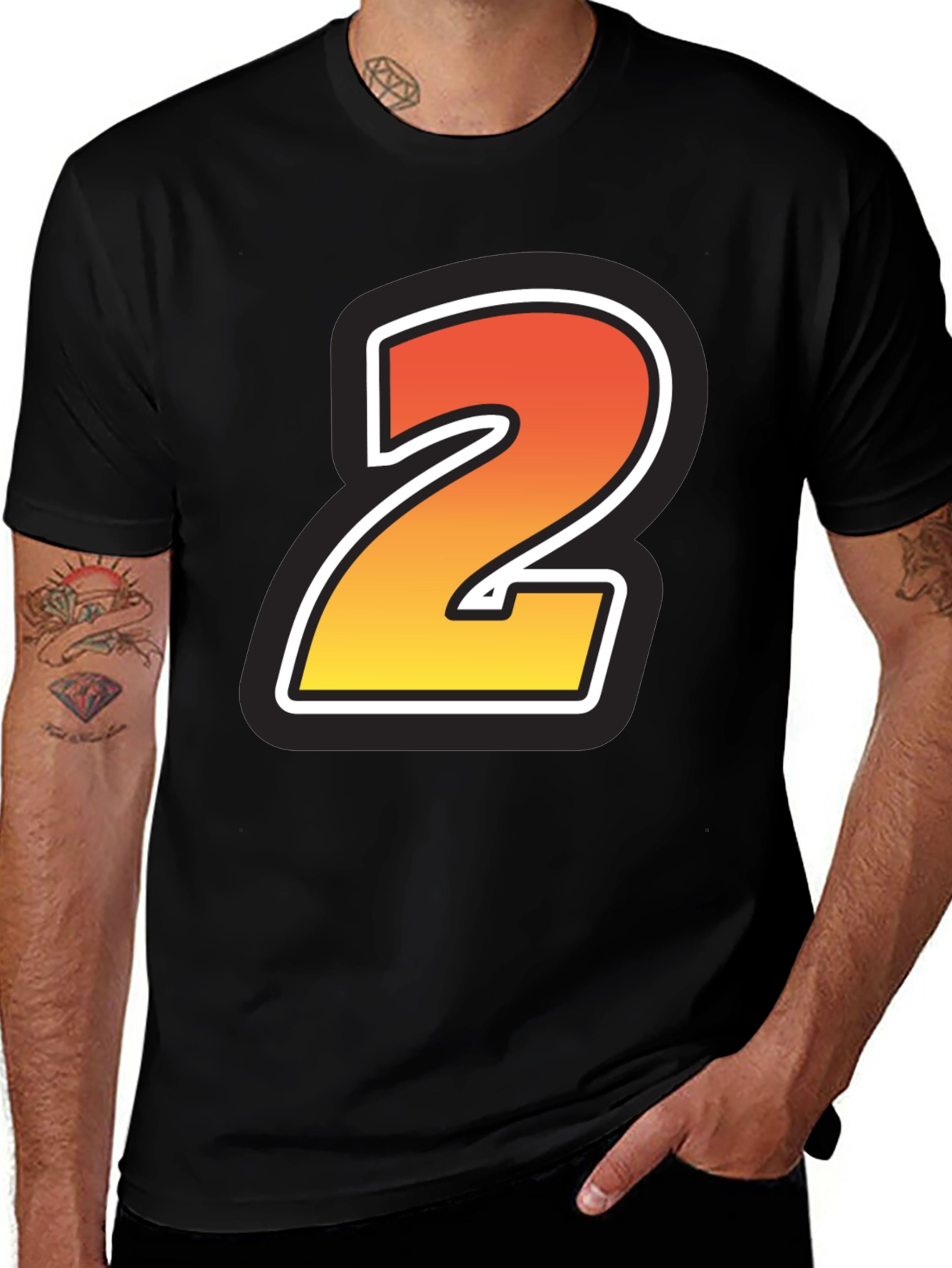 Variant 13 of Number 2 Graphic Tee - Stylish Cotton Blend T-Shirt