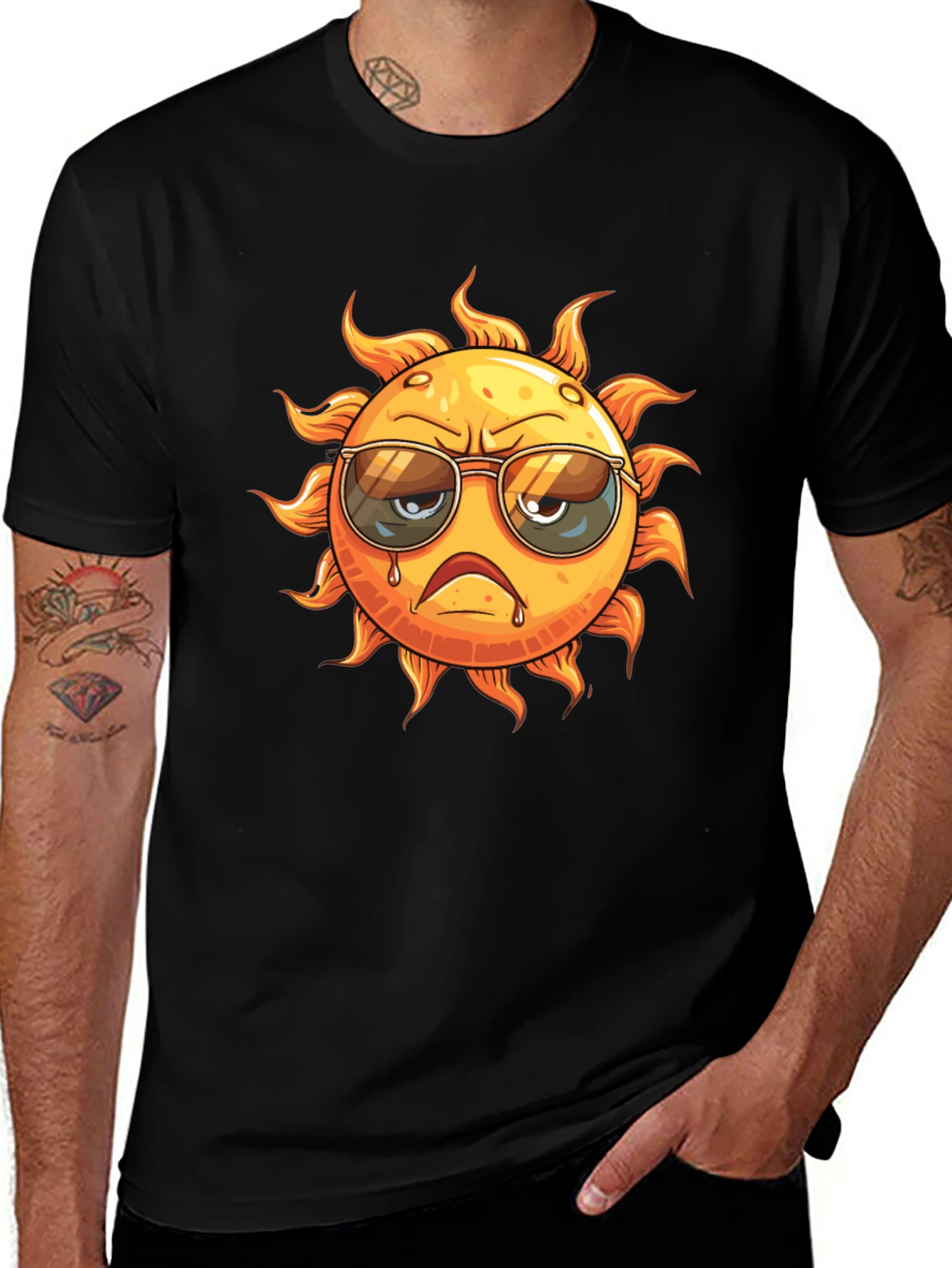 Variant 25 of Grumpy Sun Graphic T-Shirt - Cool Summer Style