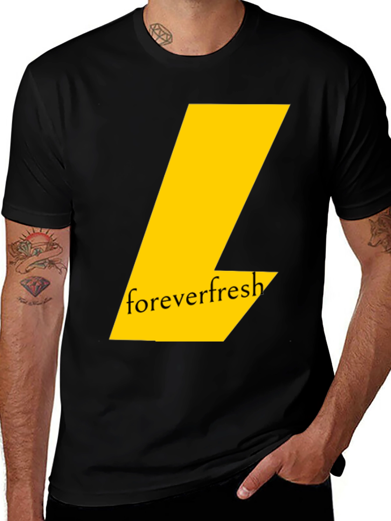 Variant 24 of Forever Fresh Black T-Shirt: Modern Graphic Tee