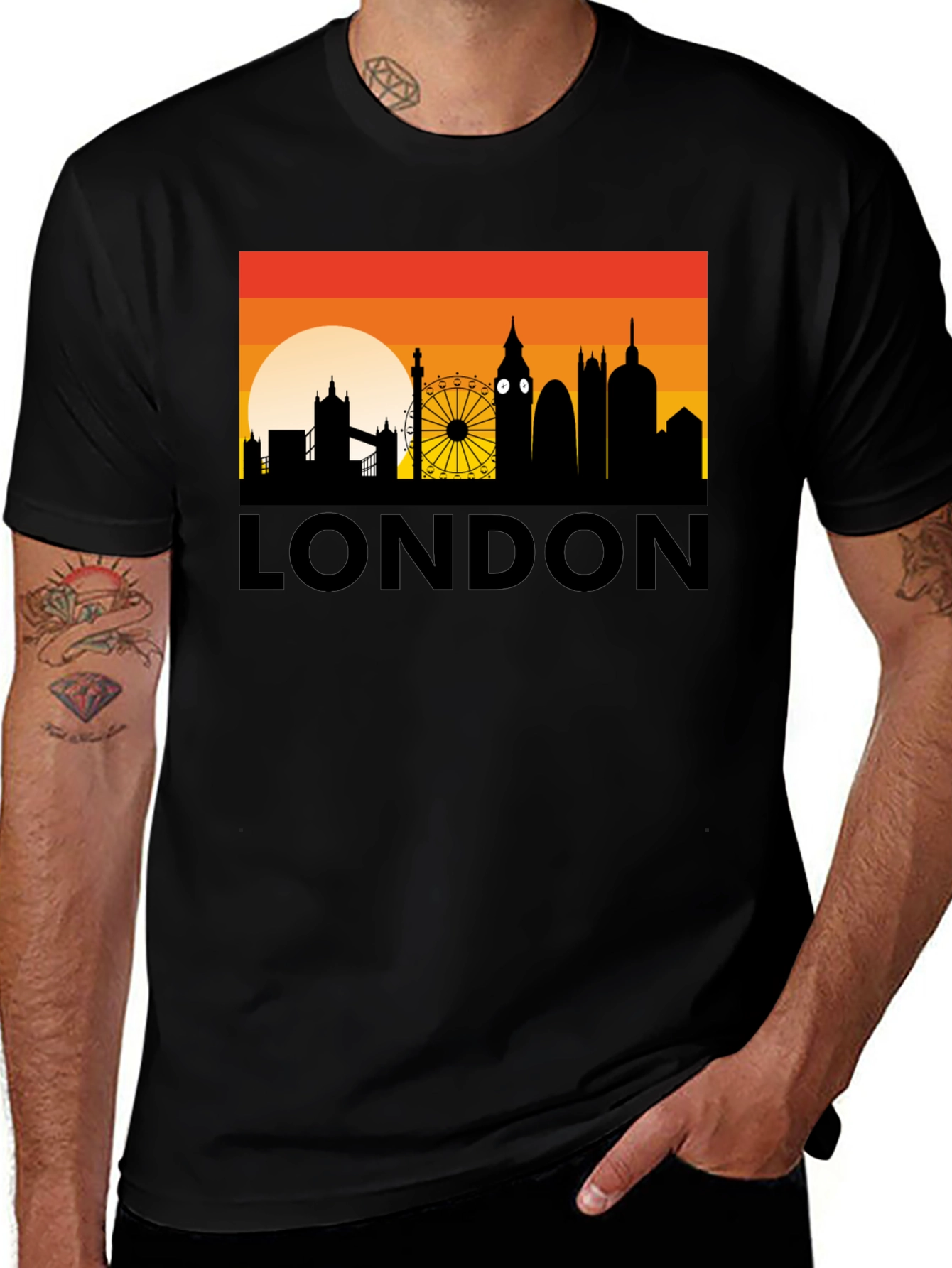 London Skyline Graphic Tee - City Silhouette T-Shirt