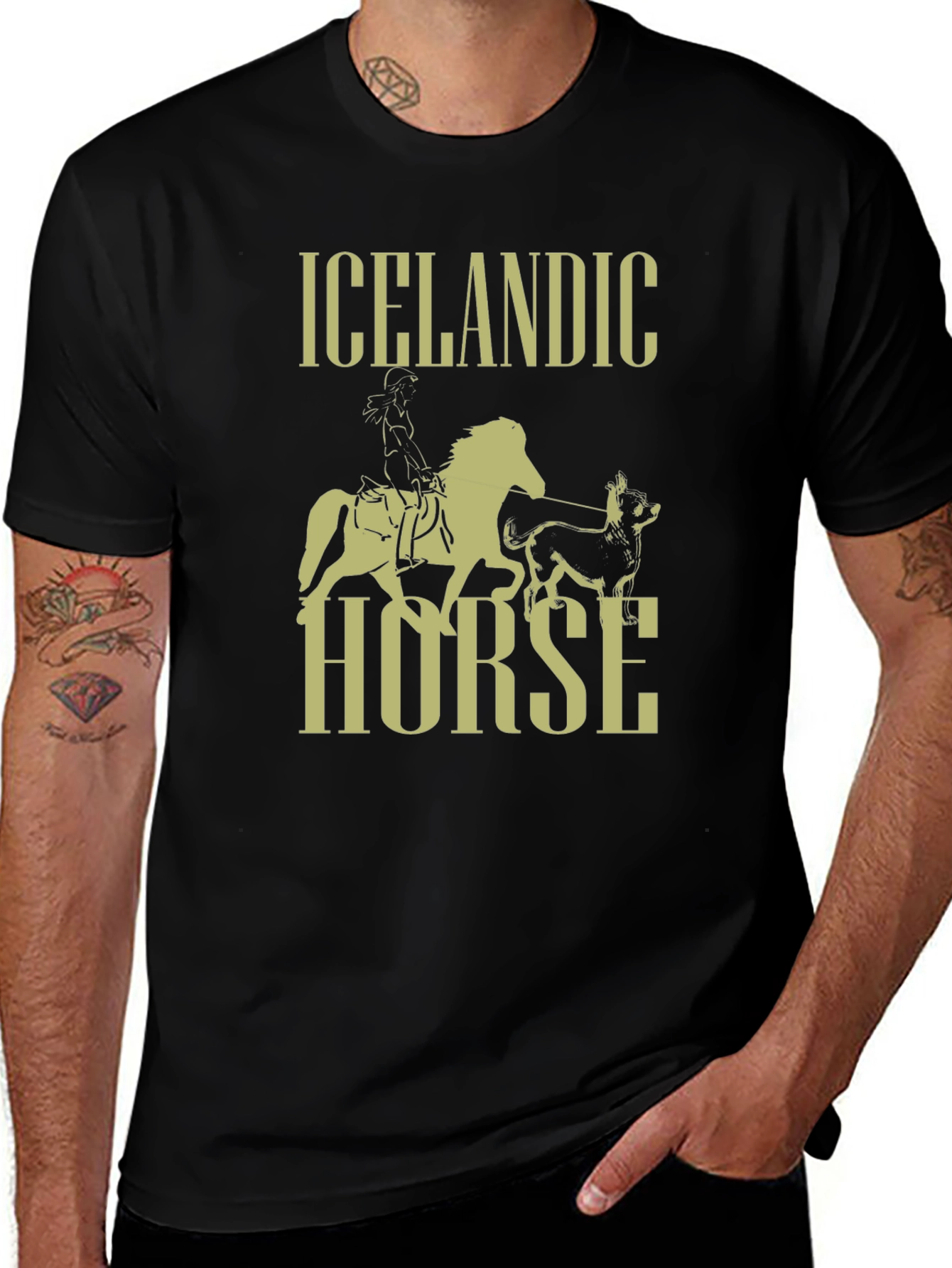 Variant 19 of Icelandic Horse Graphic T-Shirt - Black
