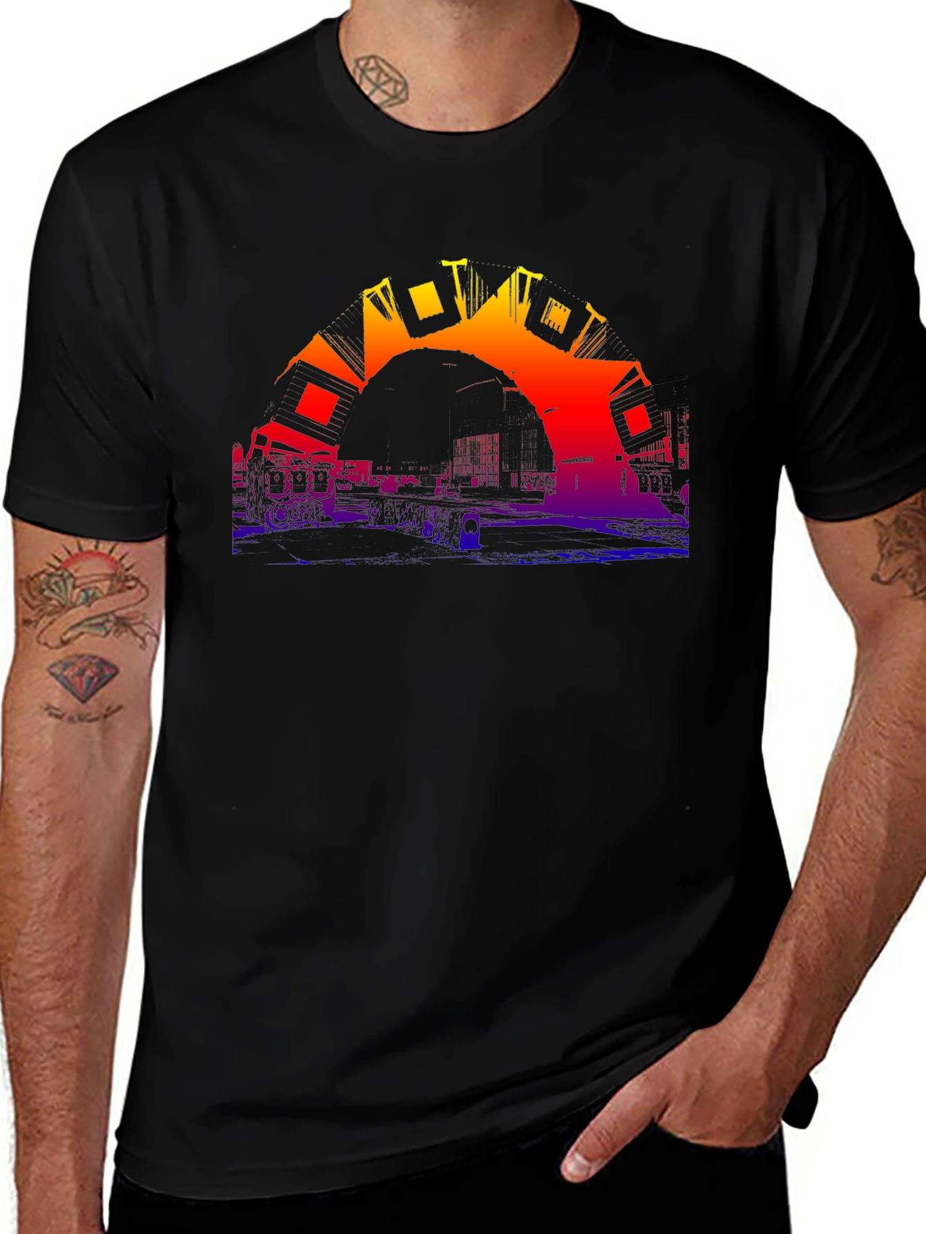 Variant 28 of Gradient Archway Graphic Black T-Shirt