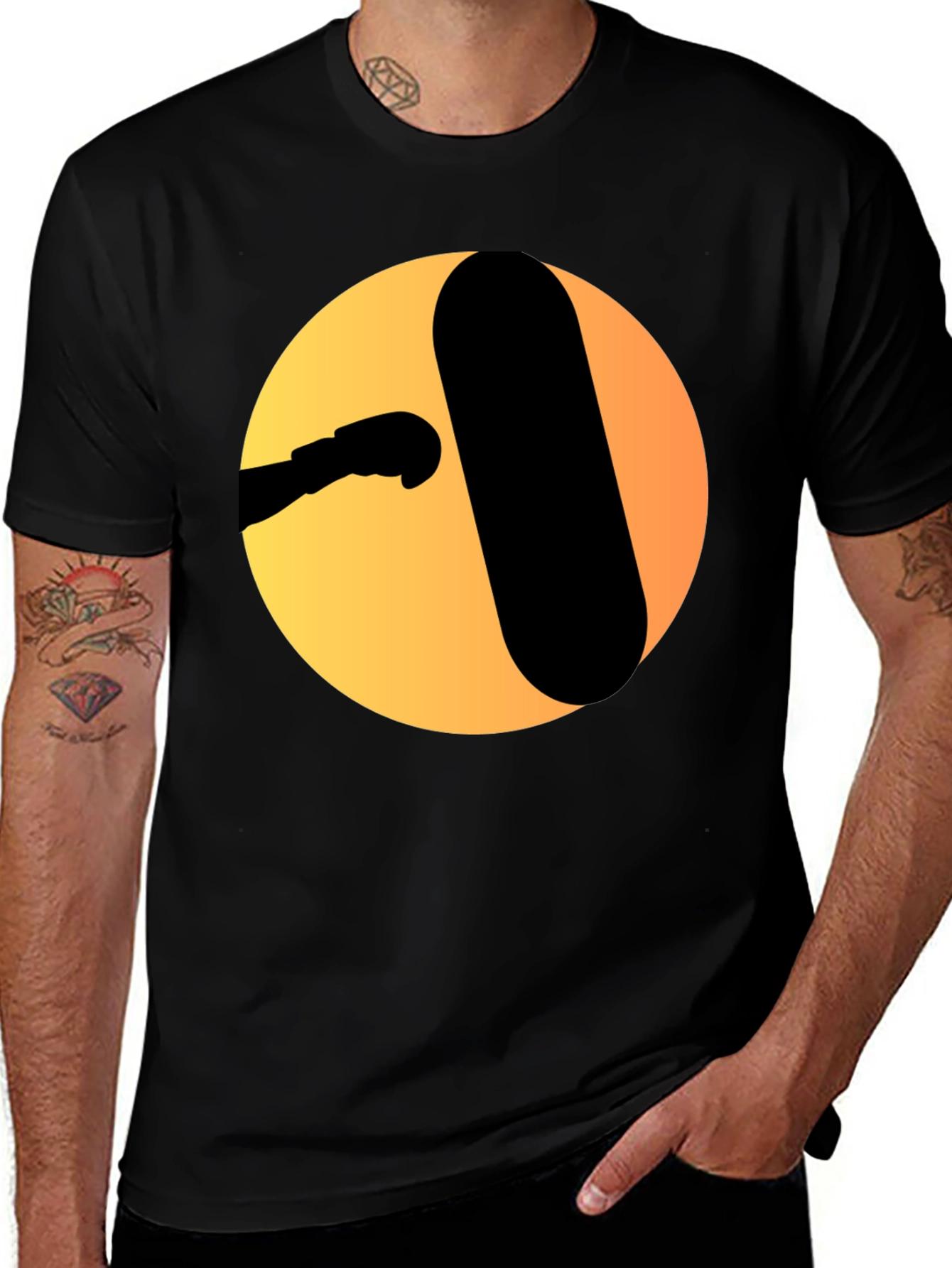 Punching Bag Graphic Tee - Black Cotton T-Shirt
