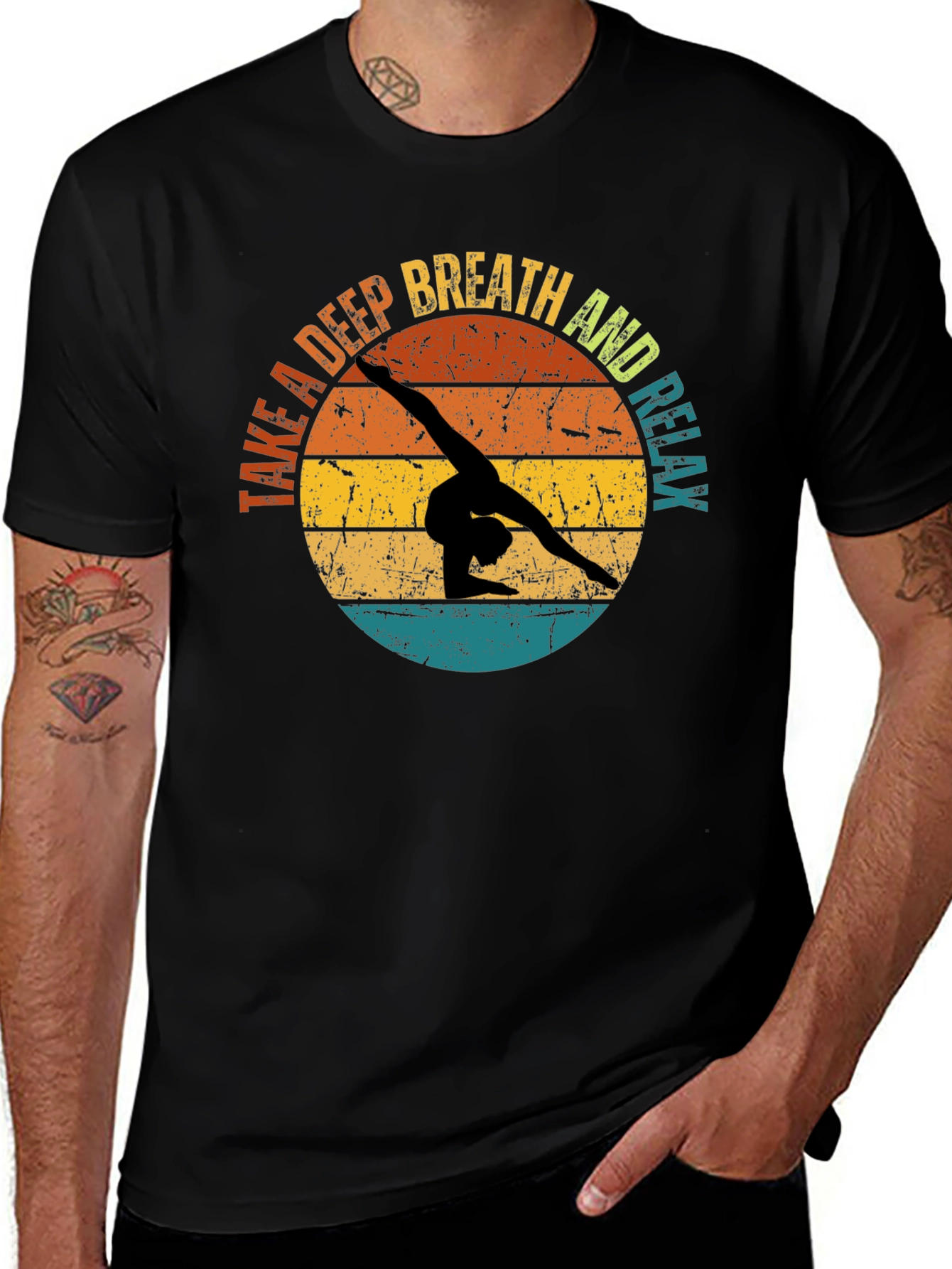 Variant 16 of Retro Gymnastics T-Shirt - Take A Deep Breath & Relax