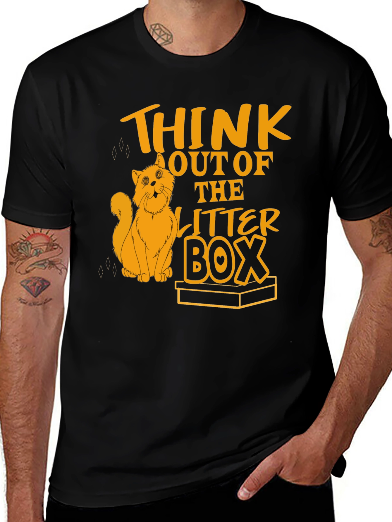 Variant 13 of Think Outside the Litter Box Cat T-Shirt