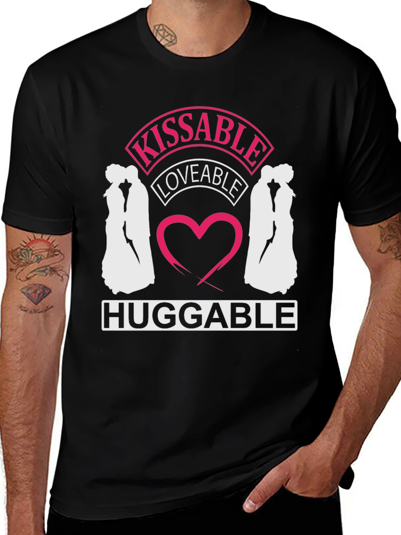 Variant 13 of Kissable Loveable Huggable Graphic Tee