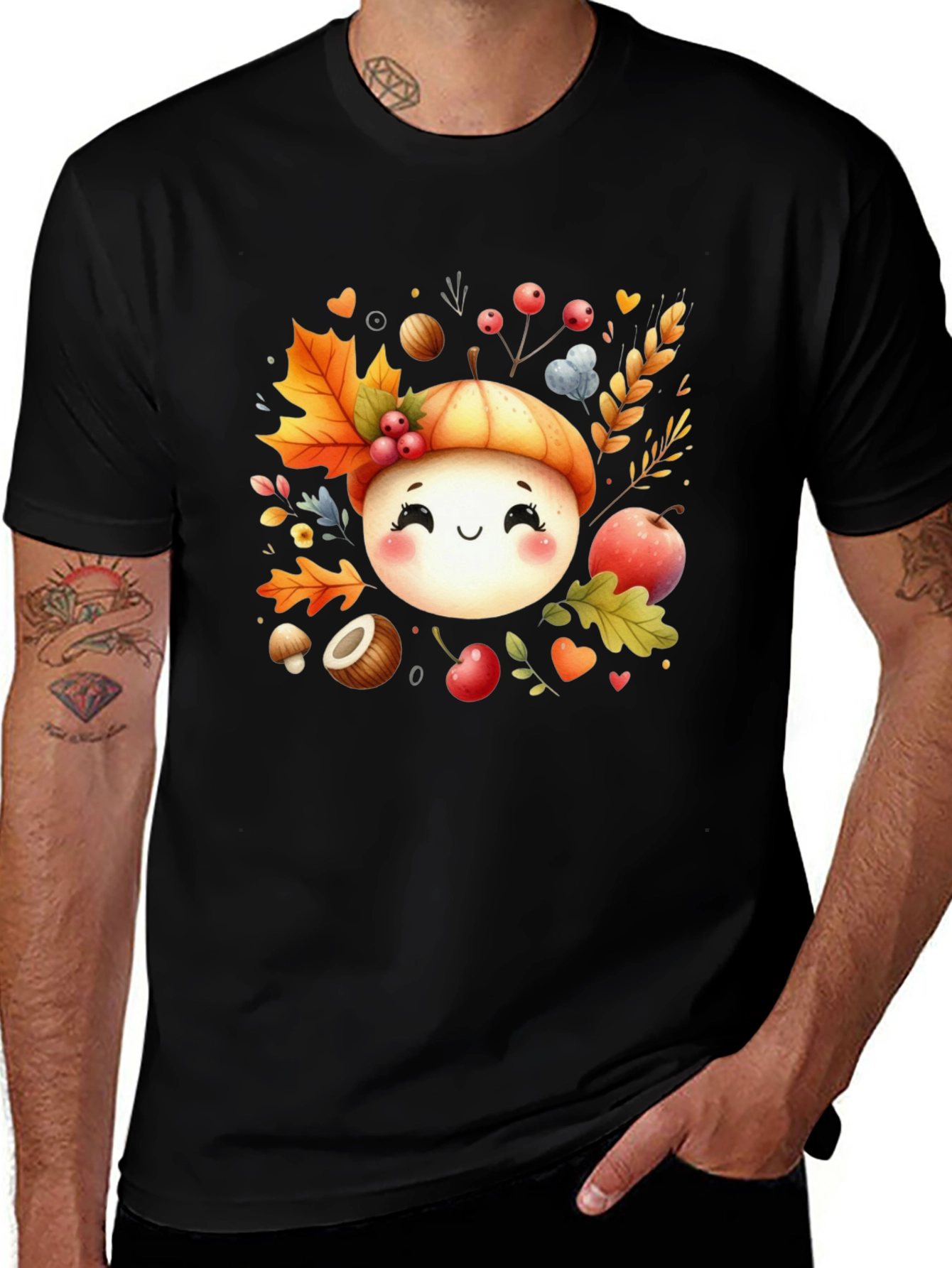 Variant 9 of Cute Autumn Acorn T-Shirt - Fall Harvest Design