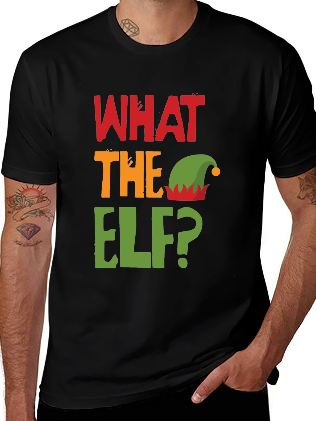 Variant 26 of Festive Holiday "What the Elf" Graphic T-Shirt