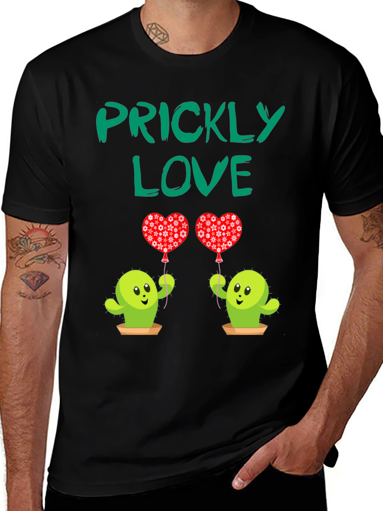 Variant 6 of Prickly Love Cactus T-Shirt - Valentine's Day