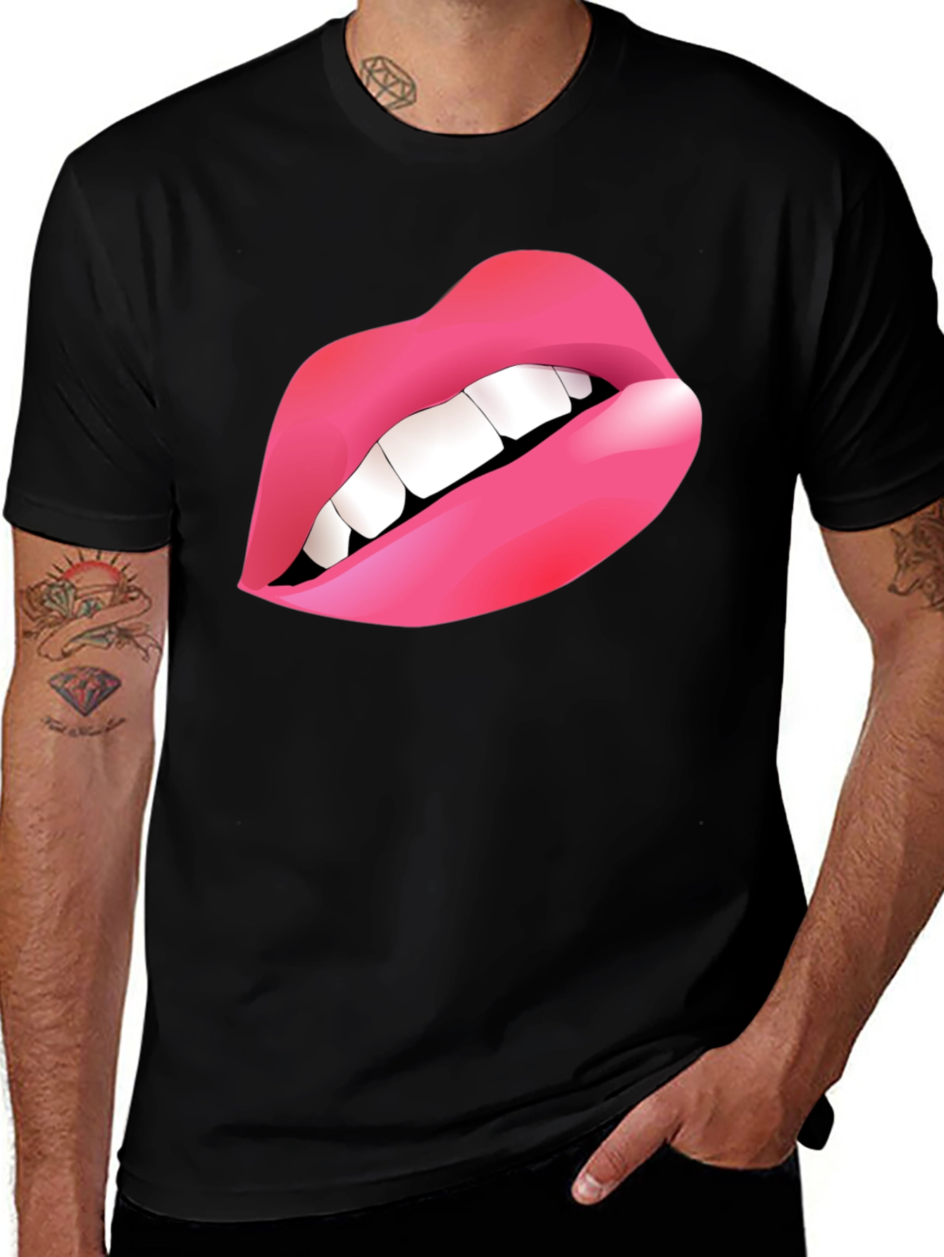 Variant 3 of Bold Lips Graphic Tee - Classic Comfort