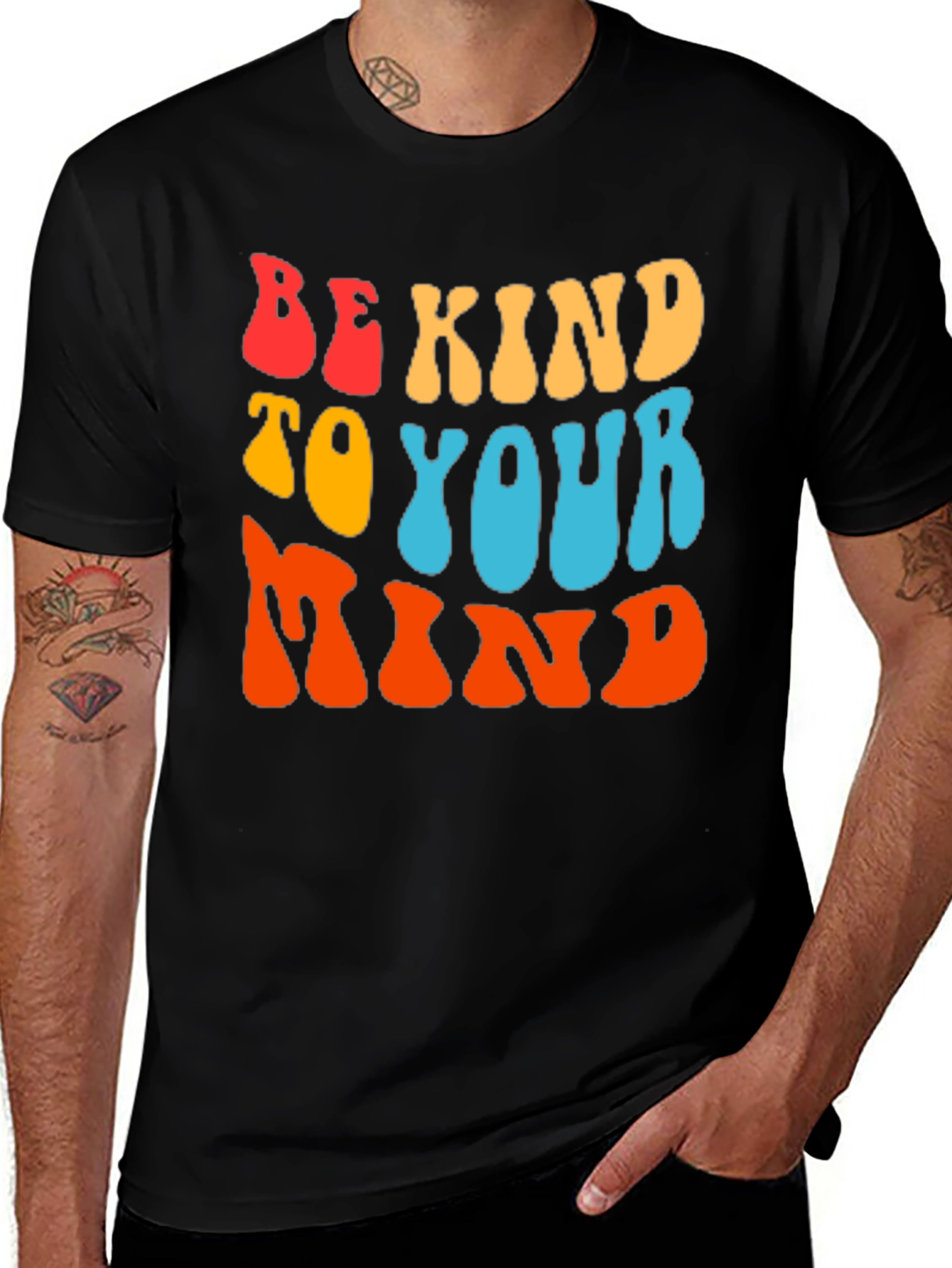 Variant 25 of Be Kind to Your Mind Graphic Tee - Retro Style