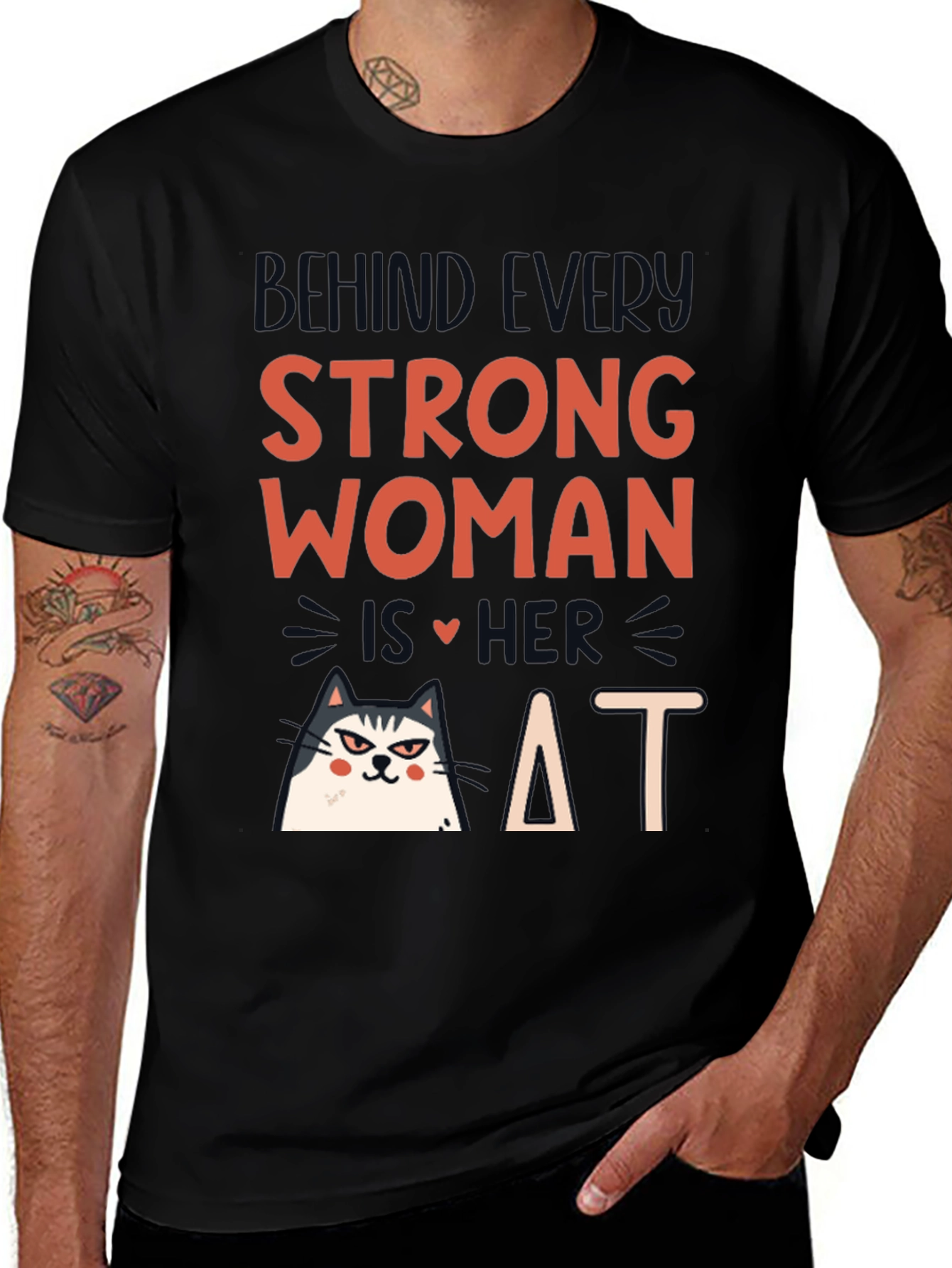 Variant 23 of Strong Woman Cat T-Shirt