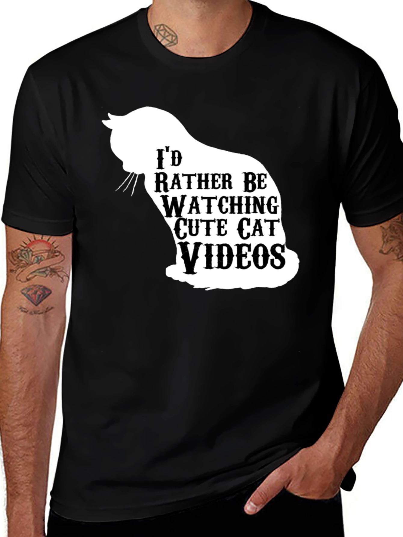 Variant 18 of Cat Videos Graphic Tee - Soft Cotton, Fun Design