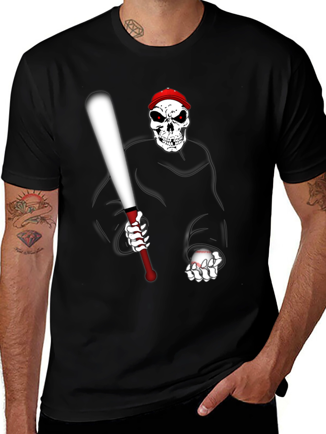 Variant 6 of Grim Reaper Baseball T-Shirt